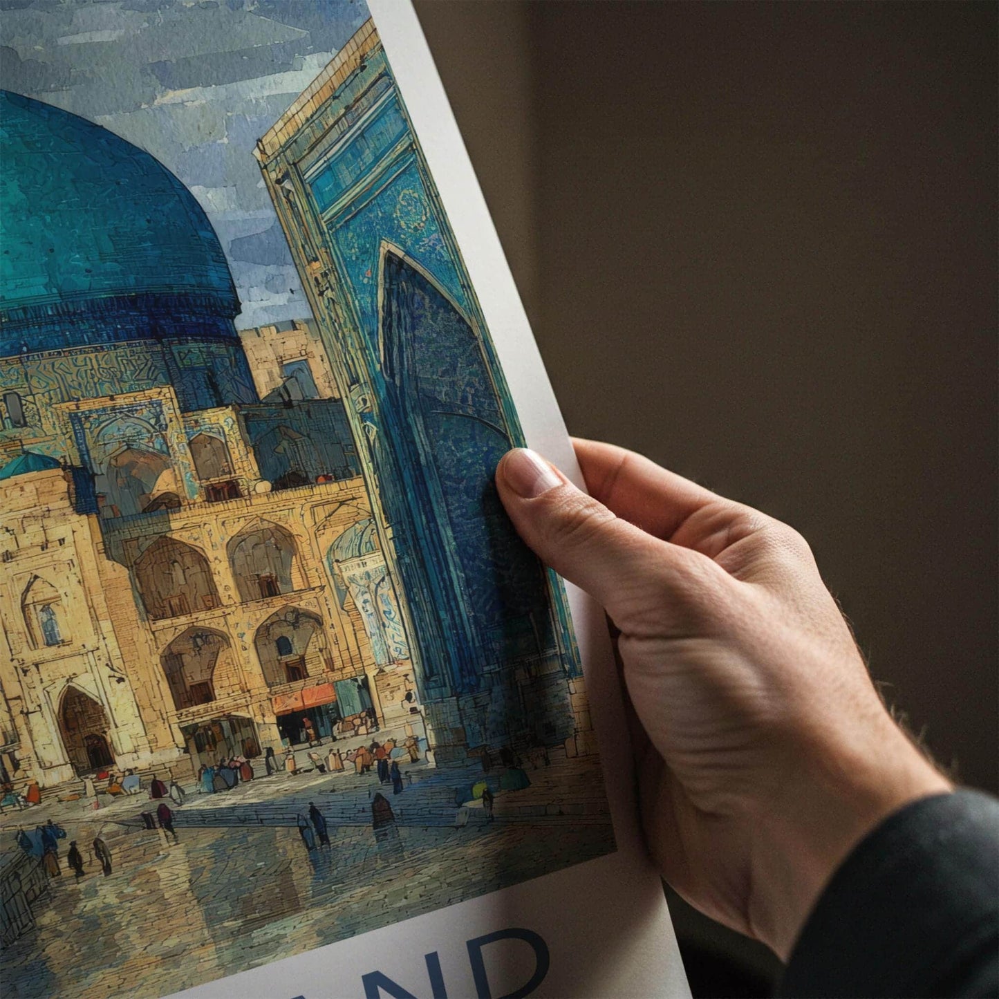 Samarkand Poster - Uzbekistan Travel Art - Grand Blue Architecture Home Decor