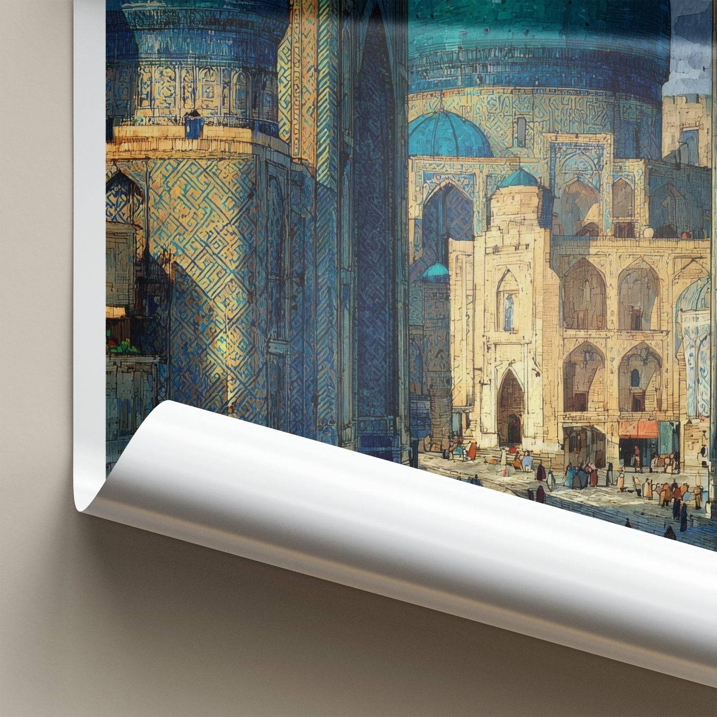 Samarkand Poster - Uzbekistan Travel Art - Grand Blue Architecture Home Decor