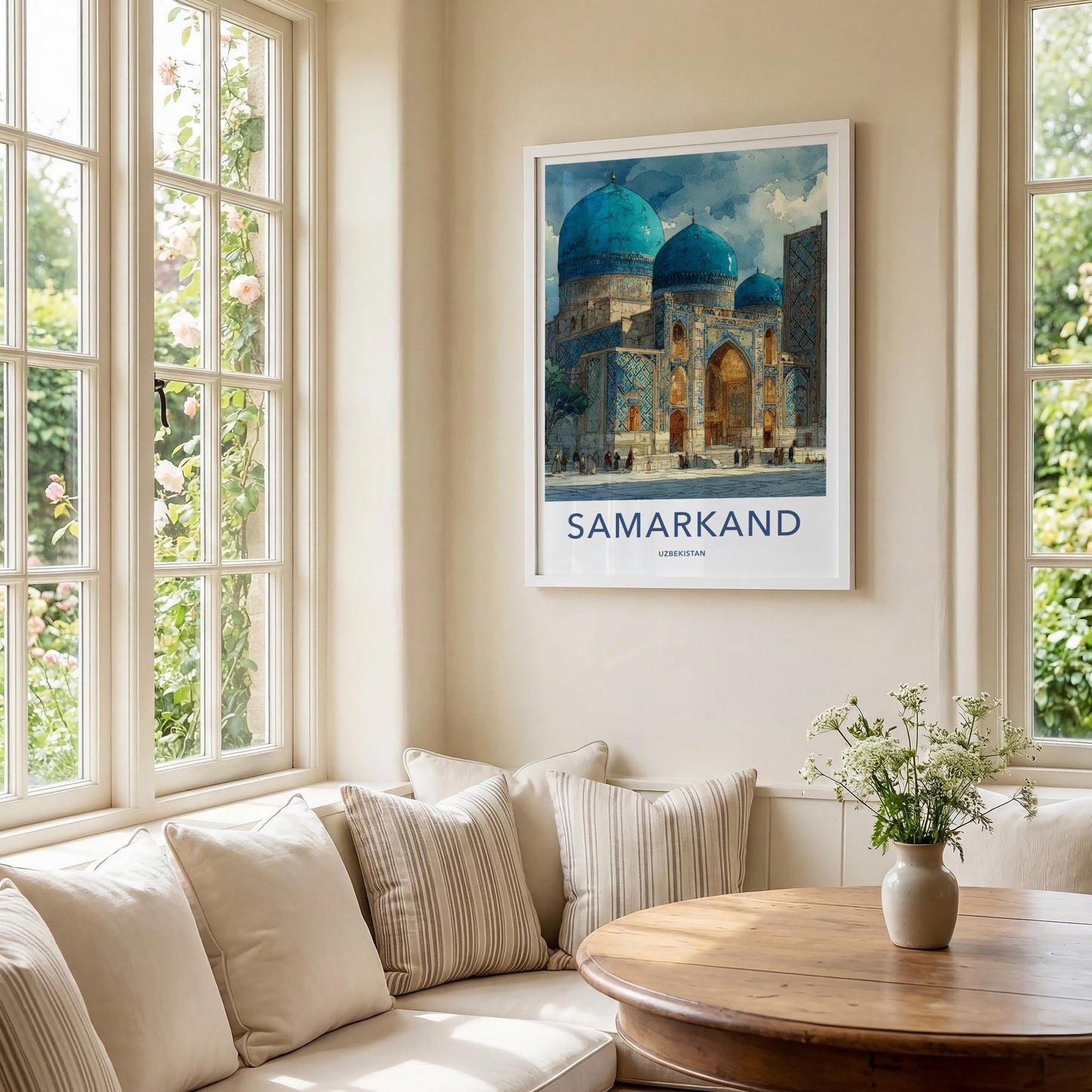 Samarkand Poster - Uzbekistan Travel Art - Grand Blue Mosque Home Decor