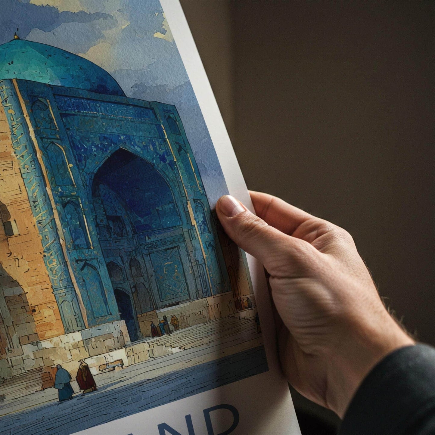Samarkand Poster - Uzbekistan Travel Art - Majestic Blue Domes Home Decor