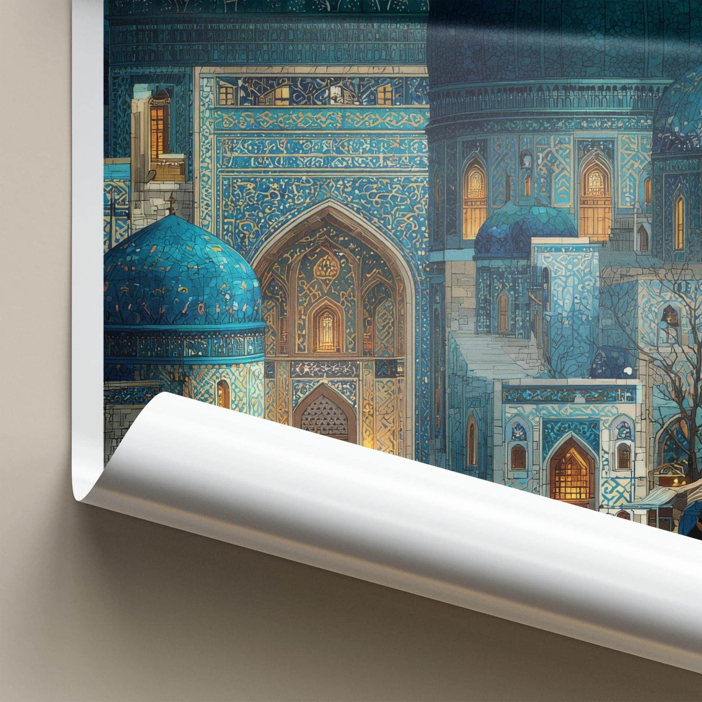 Samarkand Poster - Uzbekistan Travel Art - Ornate Blue Domes Home Decor