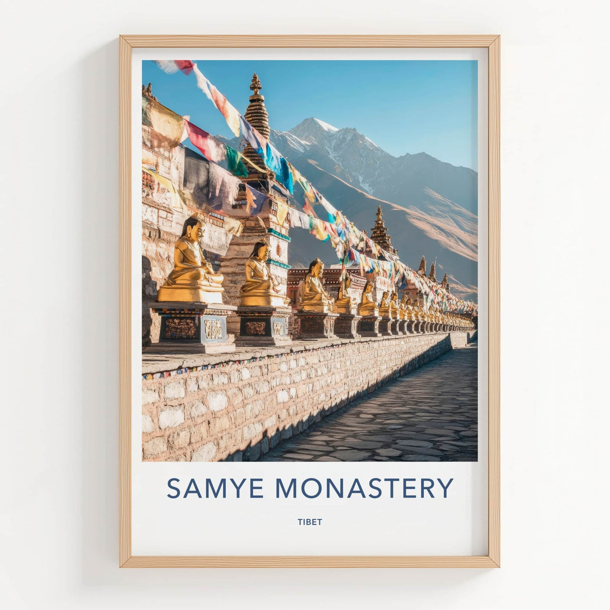 Samye Monastery Poster - Tibet Travel Art - Golden Buddha Statues Home Decor