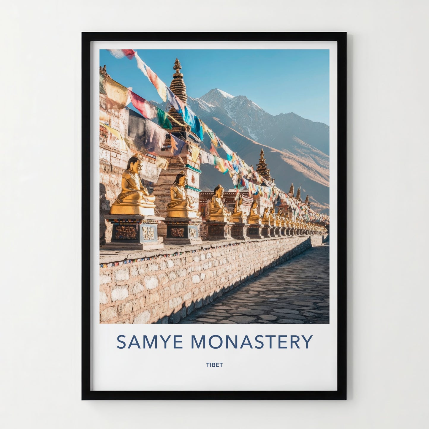 Samye Monastery Poster - Tibet Travel Art - Golden Buddha Statues Home Decor