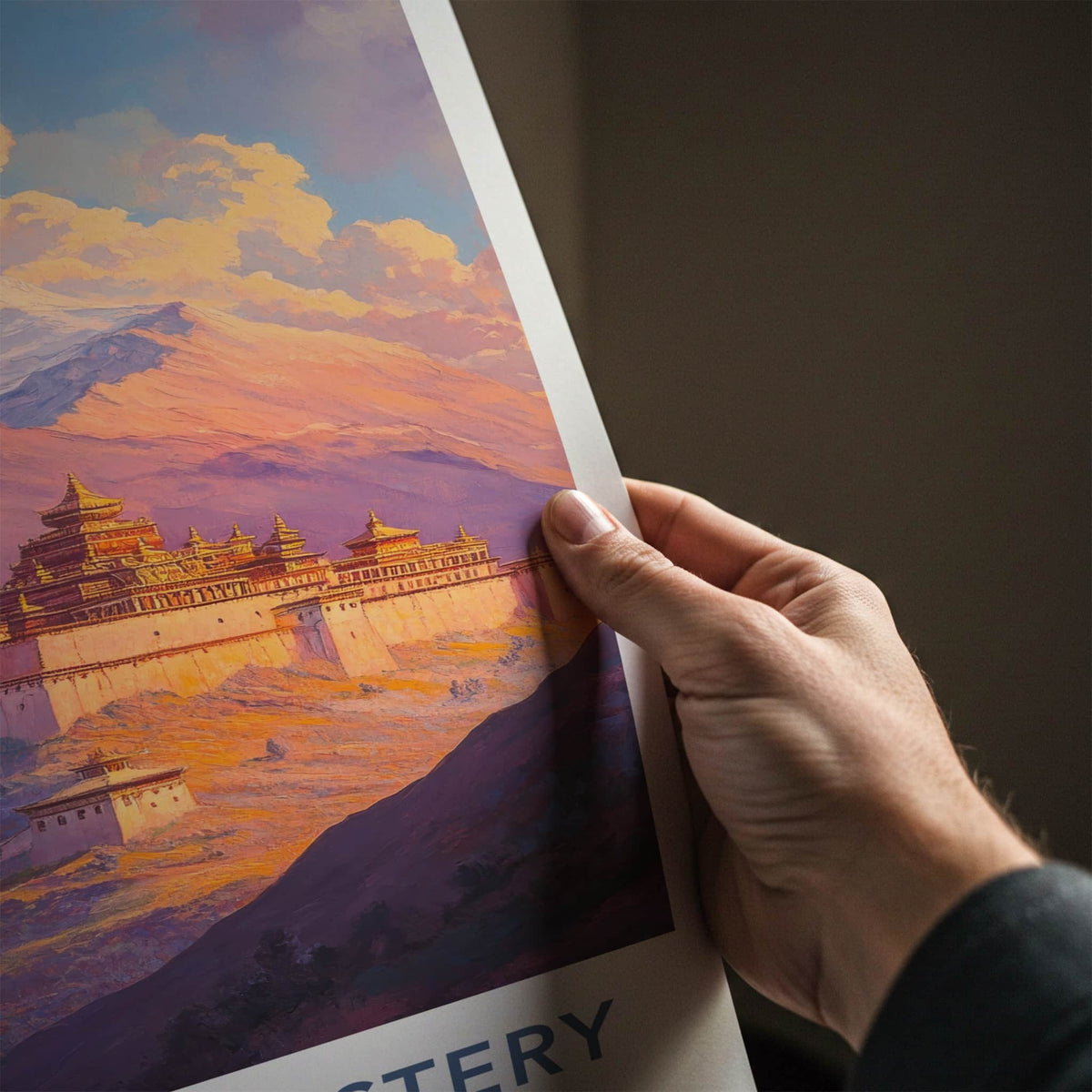 Samye Monastery Poster - Tibet Travel Art - Himalayan Monastery Peaks Wall Decor