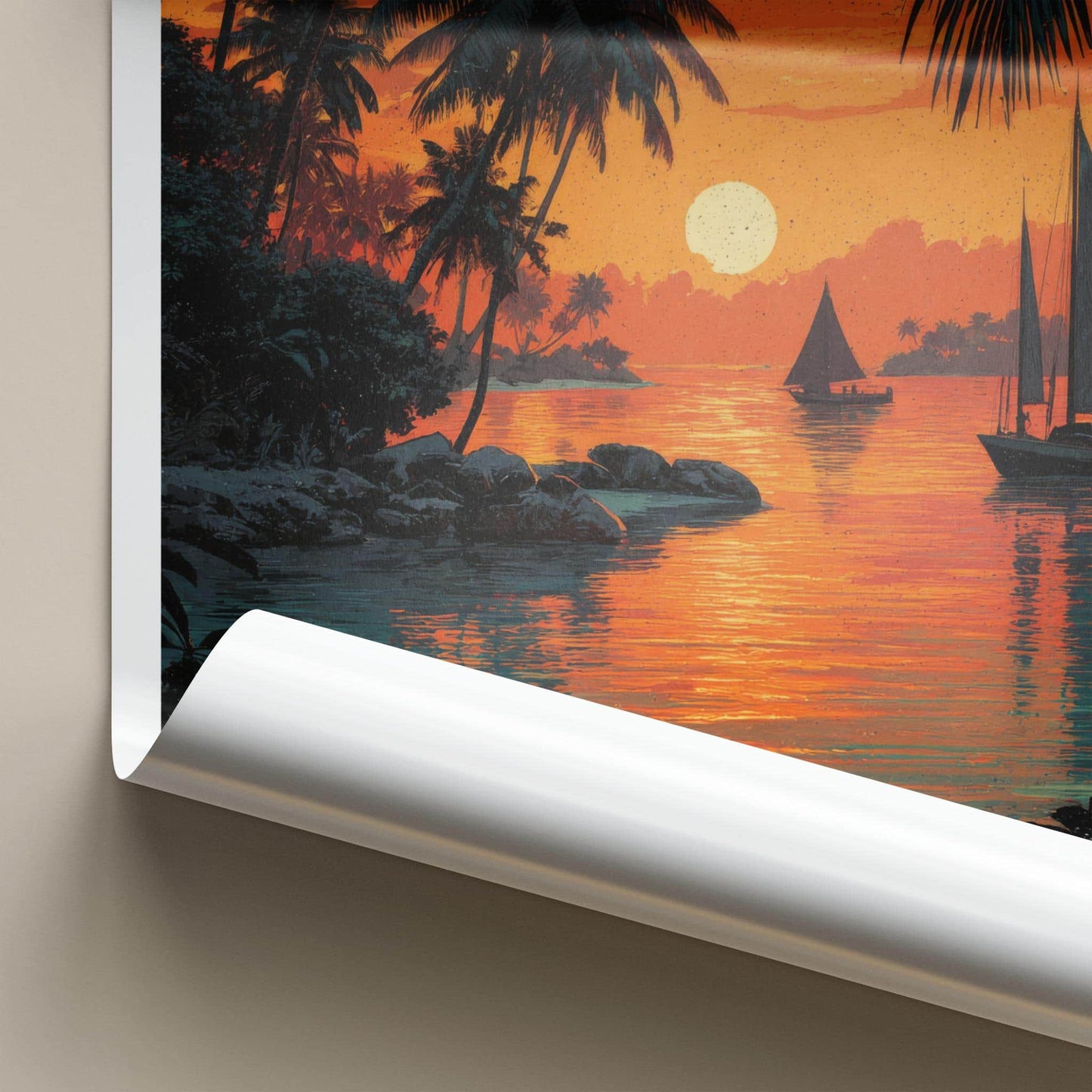 San Blas Poster - Panama Travel Art - Tropical Sunset Sail Wall Decor