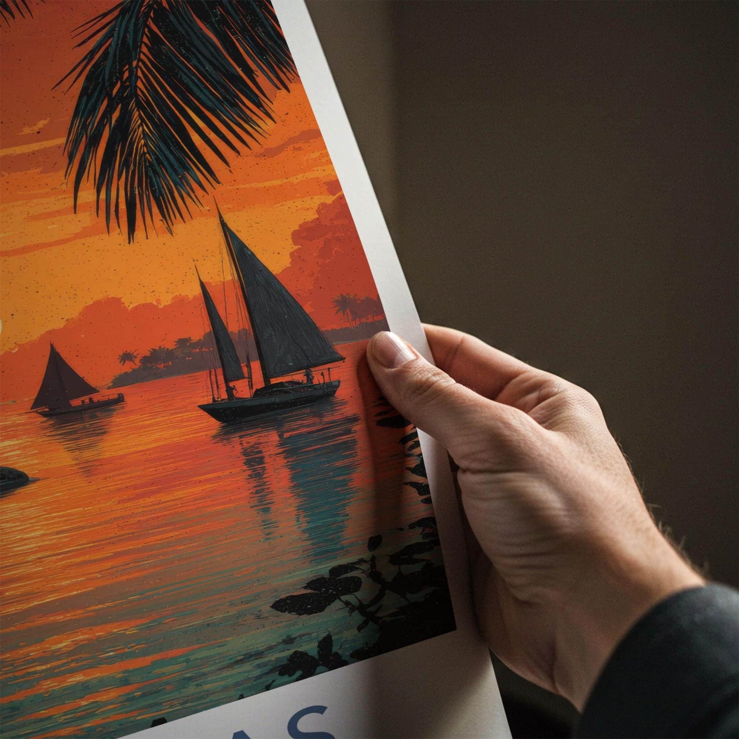 San Blas Poster - Panama Travel Art - Tropical Sunset Sail Wall Decor