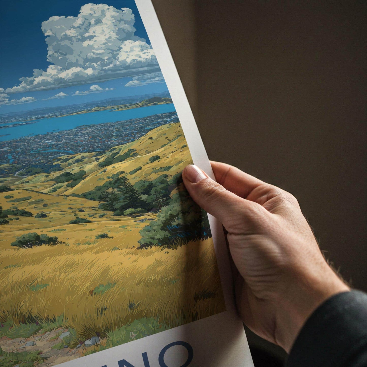 San Bruno Poster - California Art Print - Golden Hills Pathway Home Decor