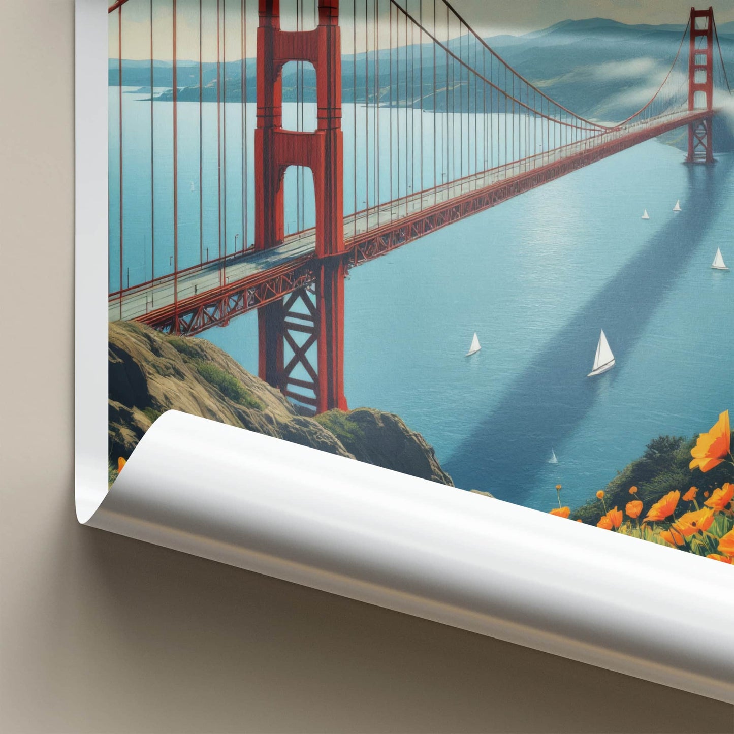 San Francisco Poster - California Travel Art - Golden Gate Bridge Home Decor
