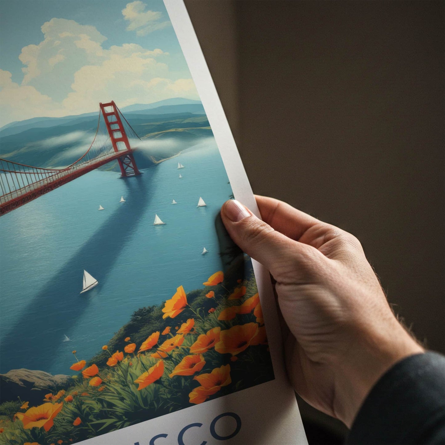 San Francisco Poster - California Travel Art - Golden Gate Bridge Home Decor