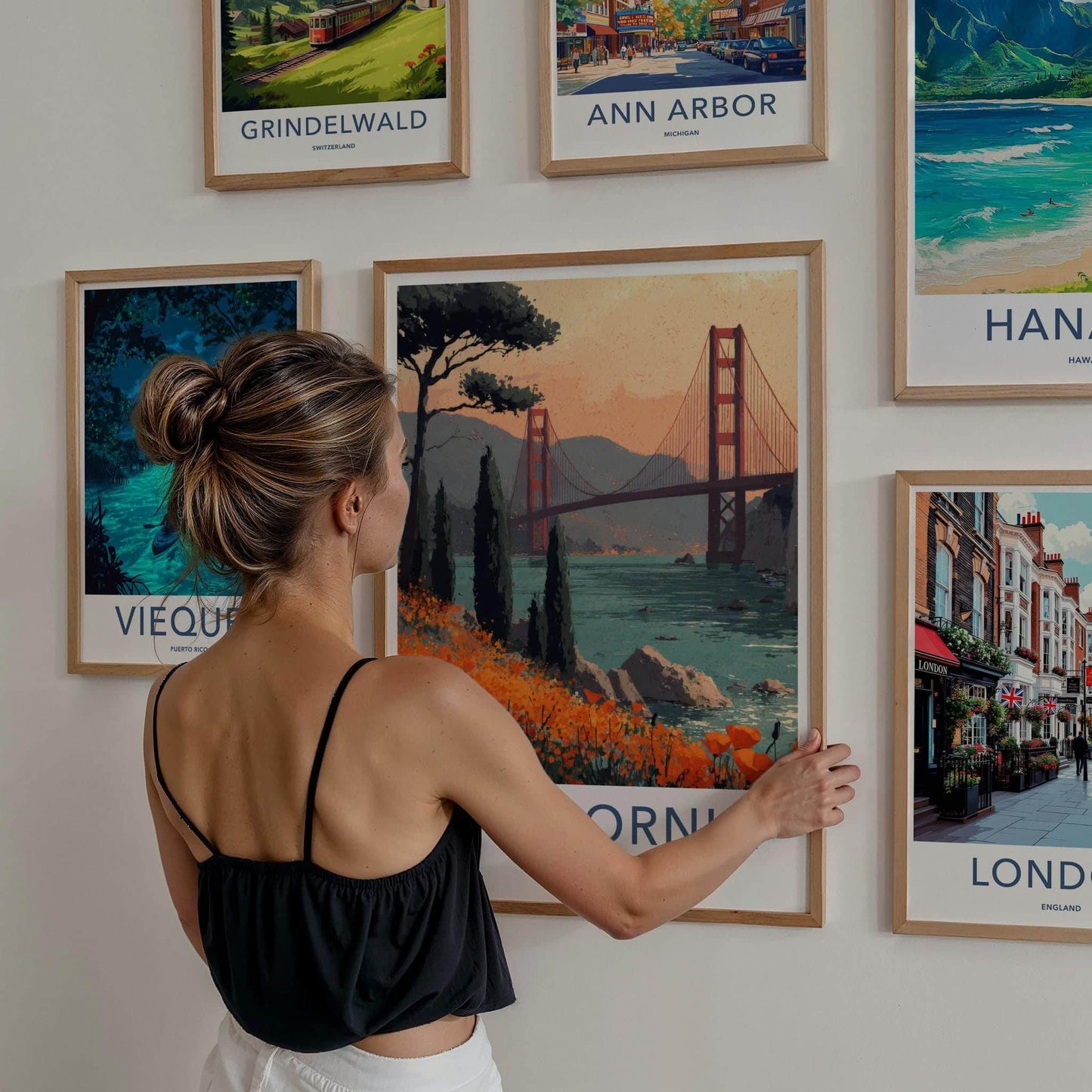 San Francisco Poster - California Travel Art - Golden Gate Vista Wall Decor