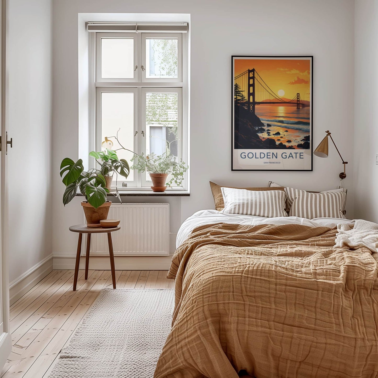 San Francisco Poster - California Travel Art - Vibrant Sunset Bridge Wall Decor