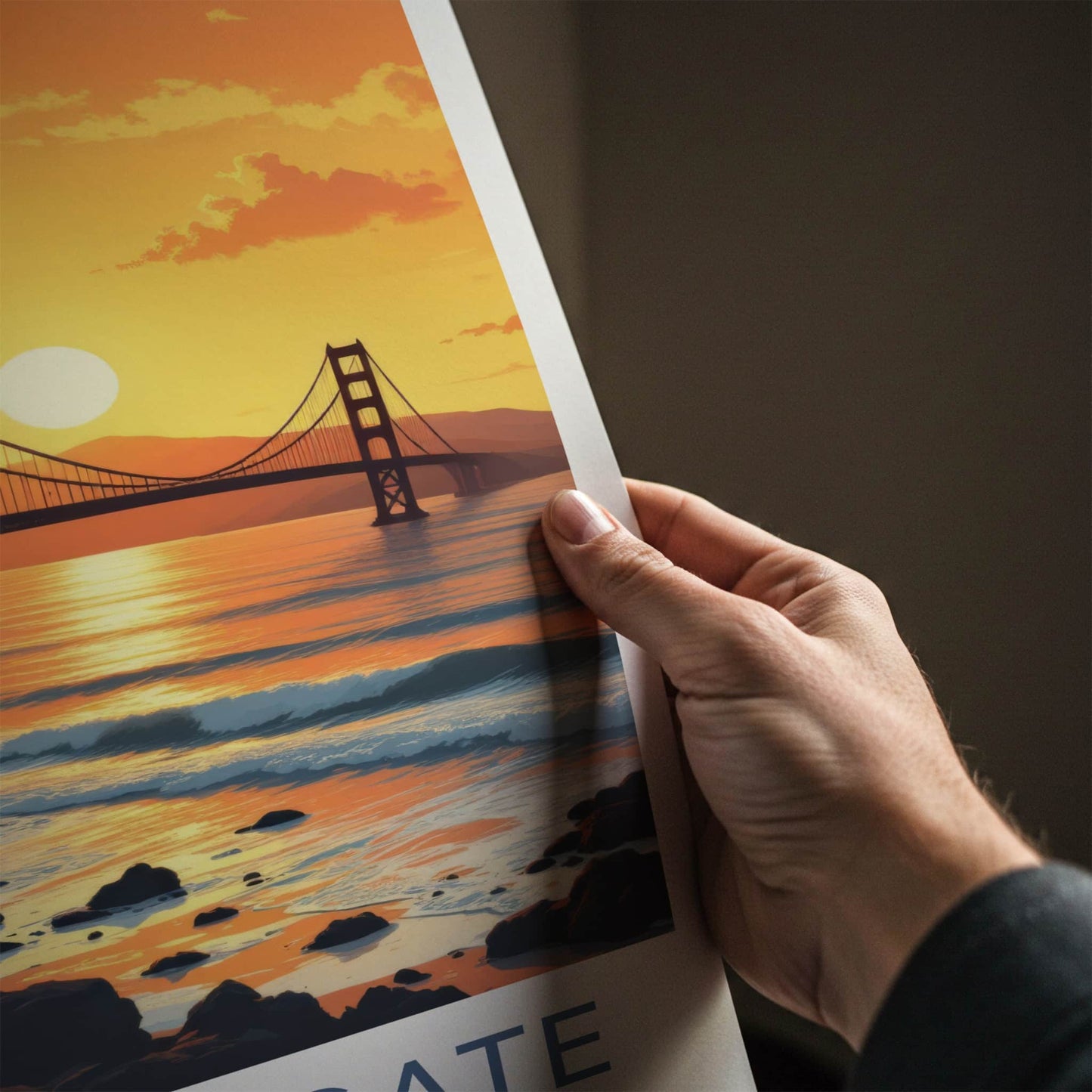 San Francisco Poster - California Travel Art - Vibrant Sunset Bridge Wall Decor