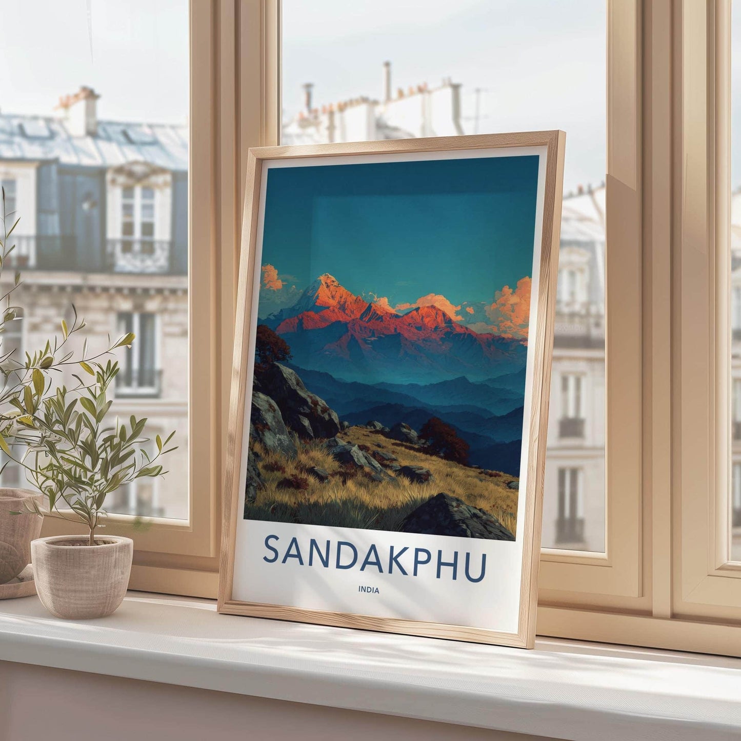 SANDAKPHU Poster - India Fine Art - West Bengal Glowing Mountain Peaks Home Art