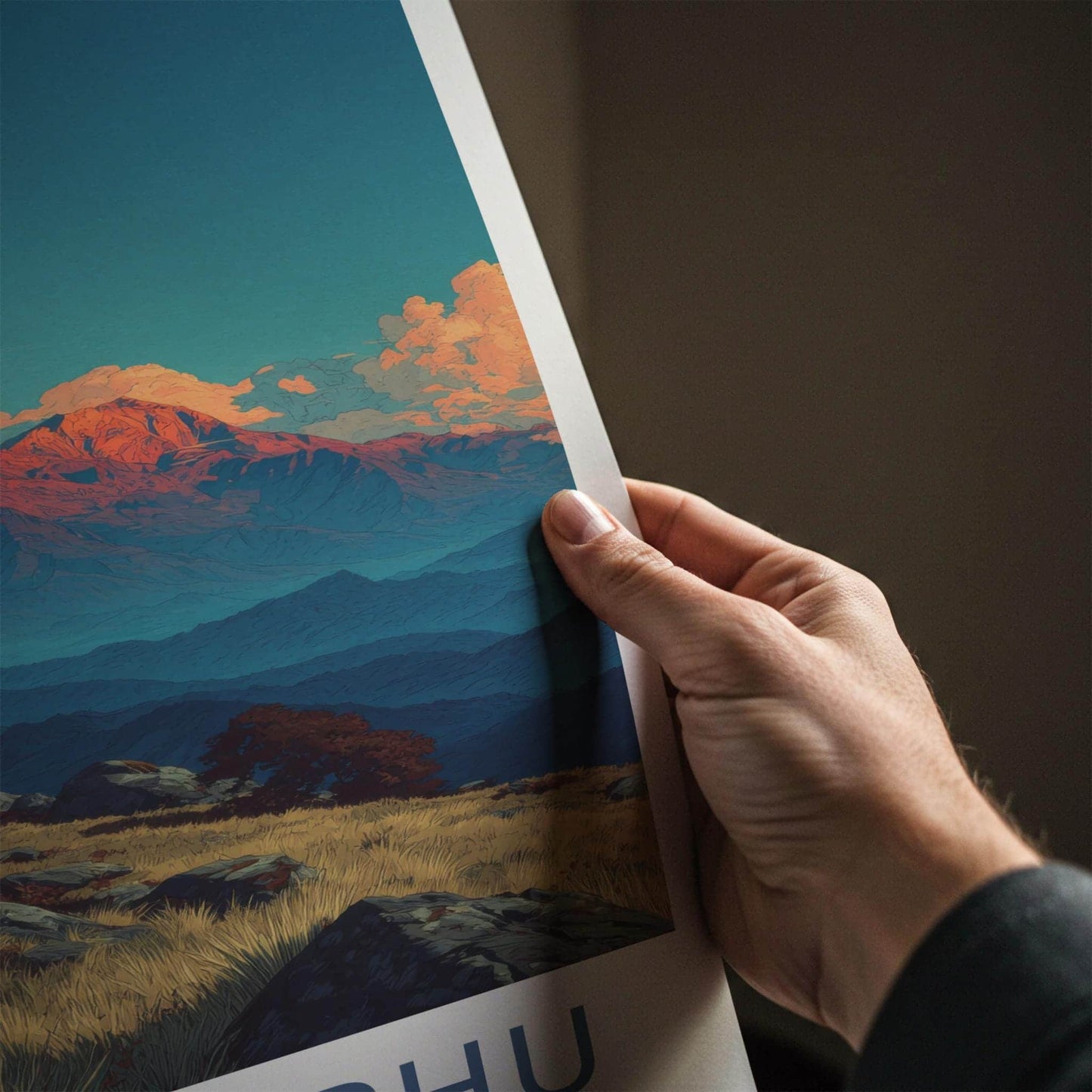 SANDAKPHU Poster - India Fine Art - West Bengal Glowing Mountain Peaks Home Art