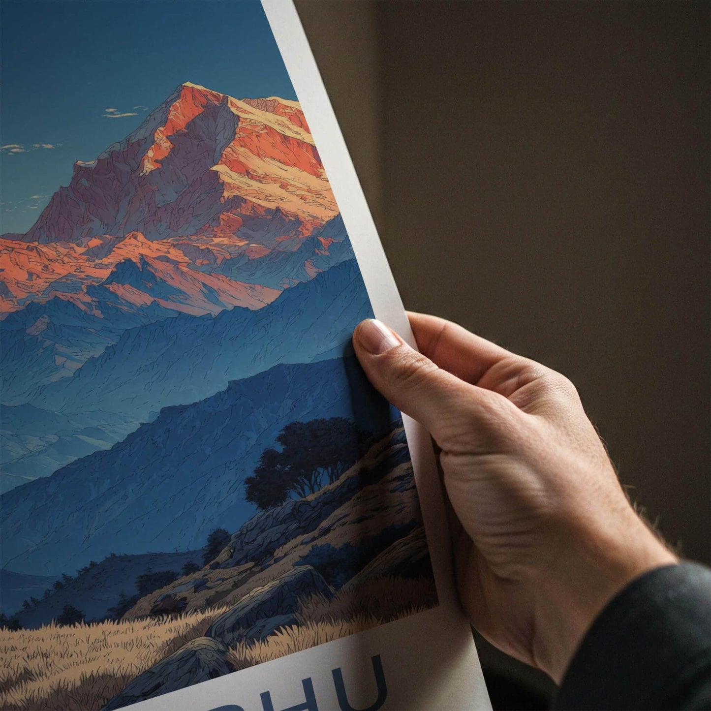 SANDAKPHU Poster - India Travel Art - West Bengal Mountain Sunrise Peaks Home Decor