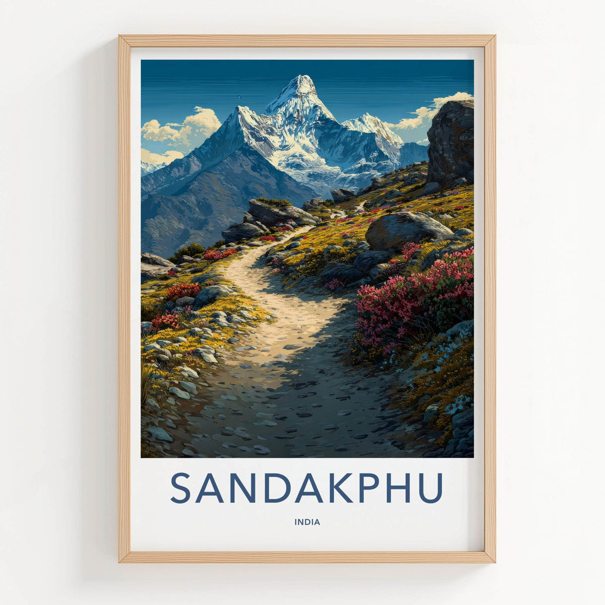 Sandakphu Poster India West Bengal Snowy Peak Decor