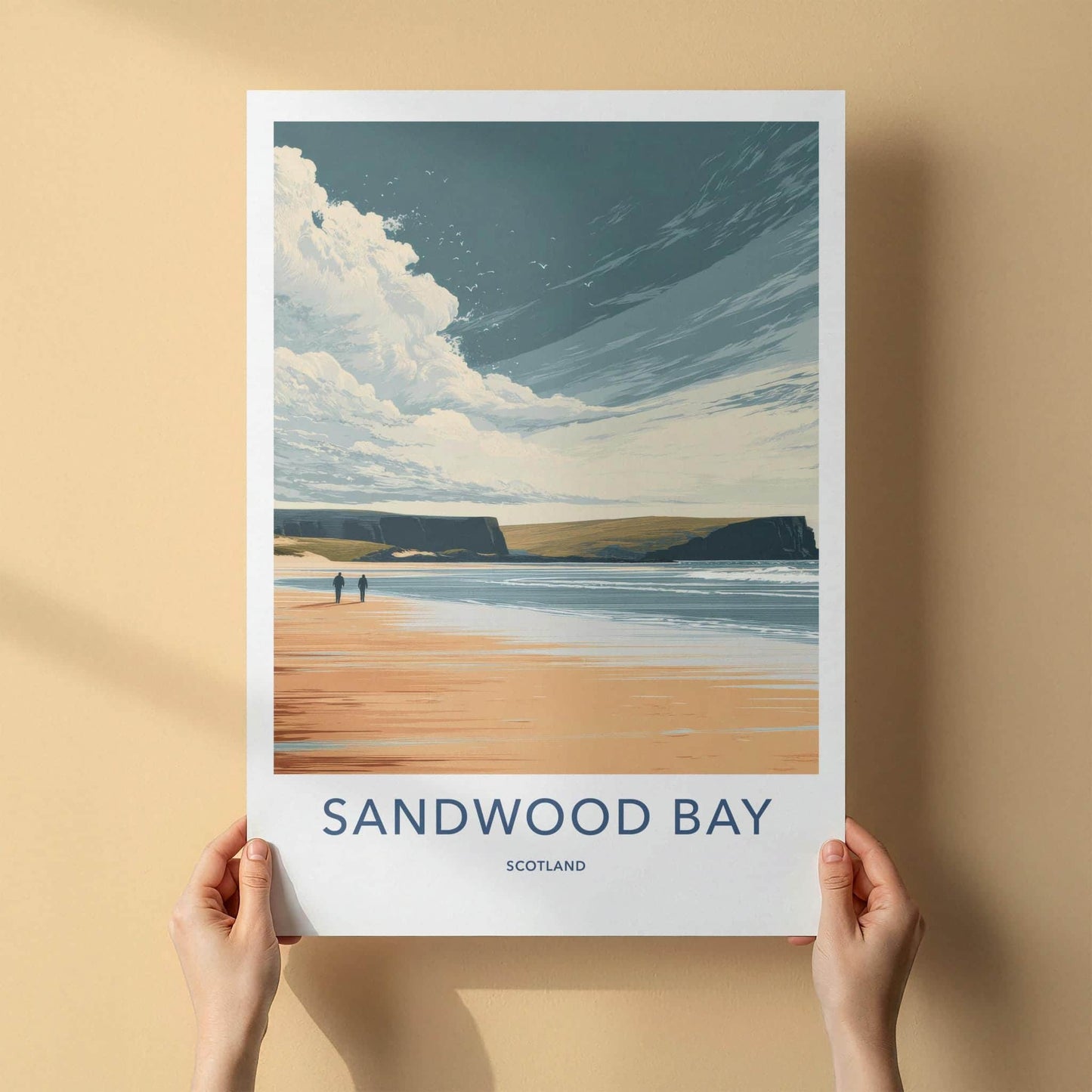 Sandwood Bay Poster - Scotland Travel Art - Coastal Beach Cliffs Home Decor