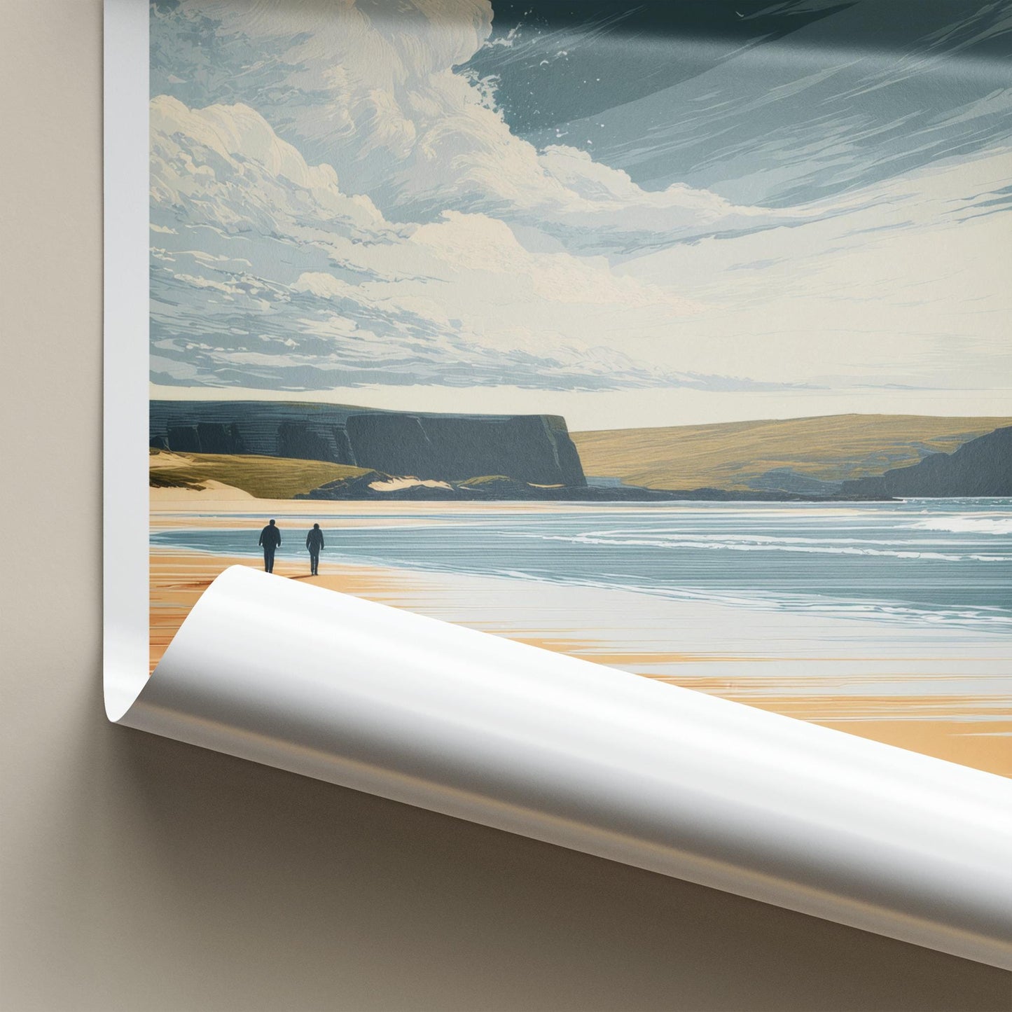 Sandwood Bay Poster - Scotland Travel Art - Coastal Beach Cliffs Home Decor