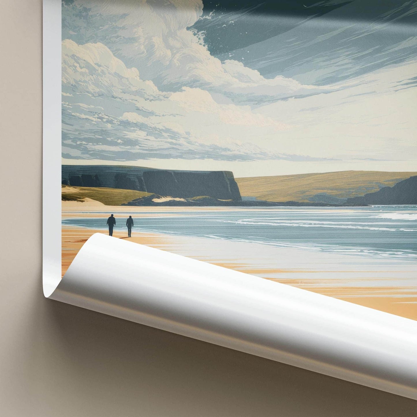 Sandwood Bay Poster - Scotland Travel Art - Coastal Beach Cliffs Home Decor