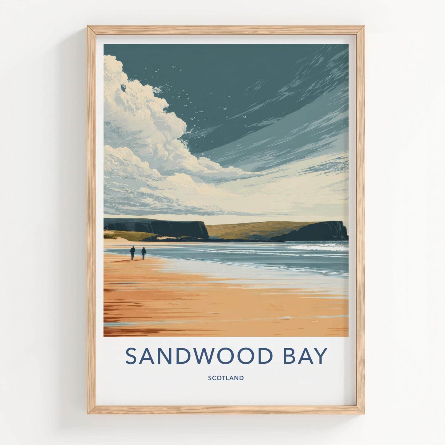 Sandwood Bay Poster - Scotland Travel Art - Coastal Beach Cliffs Home Decor