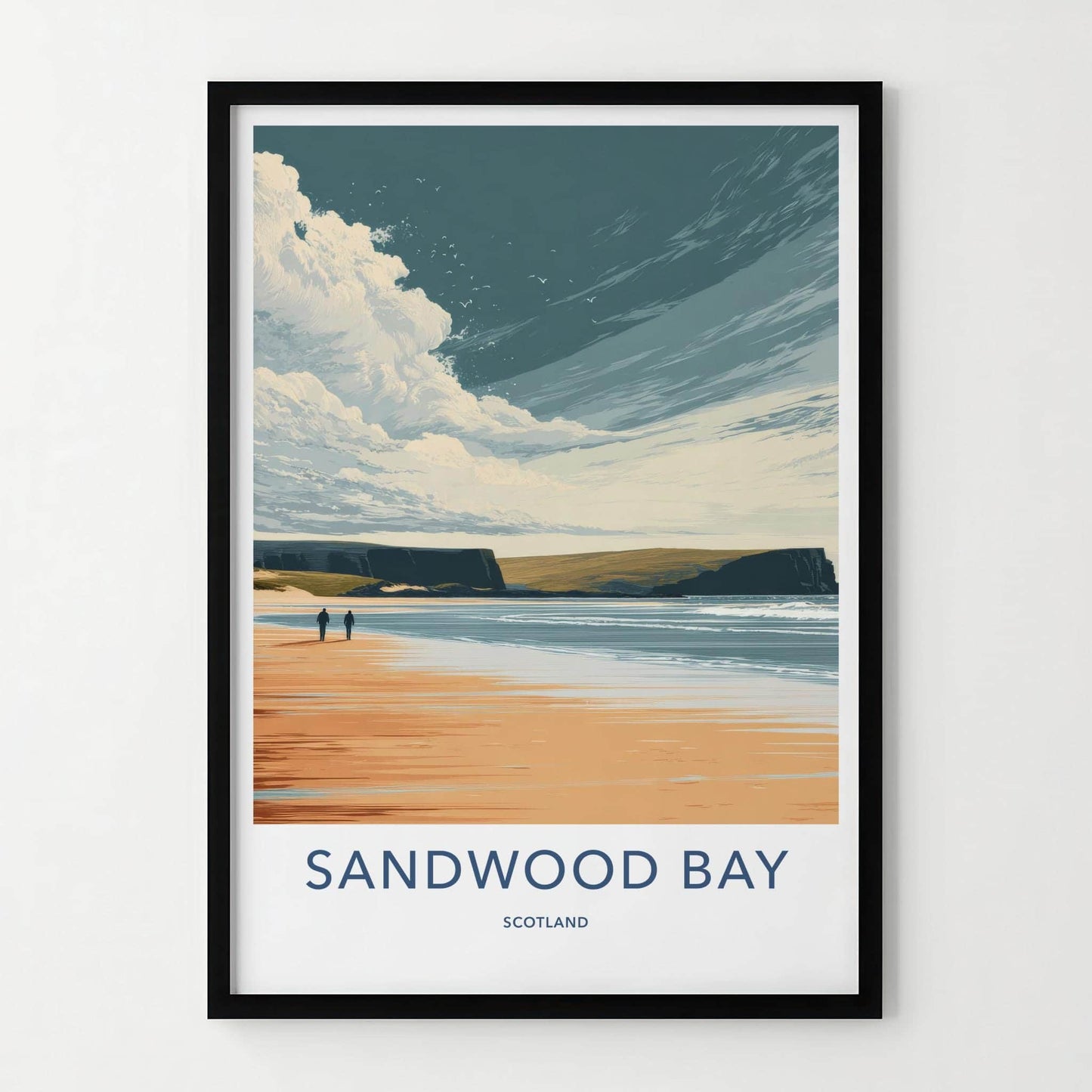 Sandwood Bay Poster - Scotland Travel Art - Coastal Beach Cliffs Home Decor