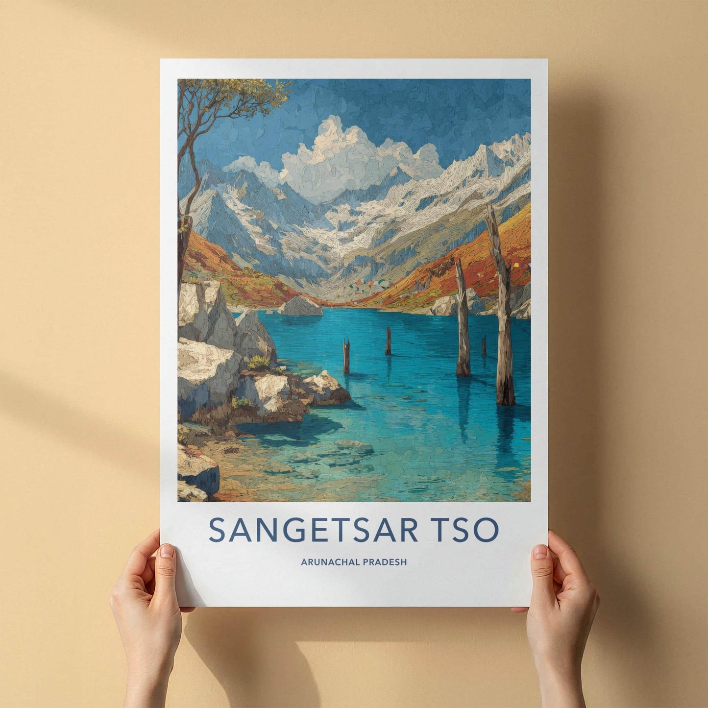 Sangetsar Tso Poster - India Travel Art - Arunachal Pradesh Lake Home Decor