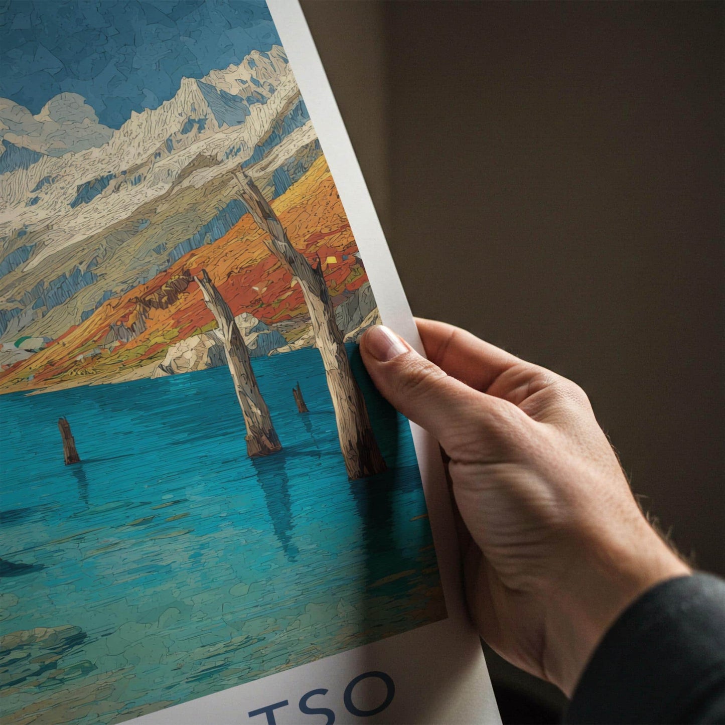 Sangetsar Tso Poster - India Travel Art - Arunachal Pradesh Lake Home Decor