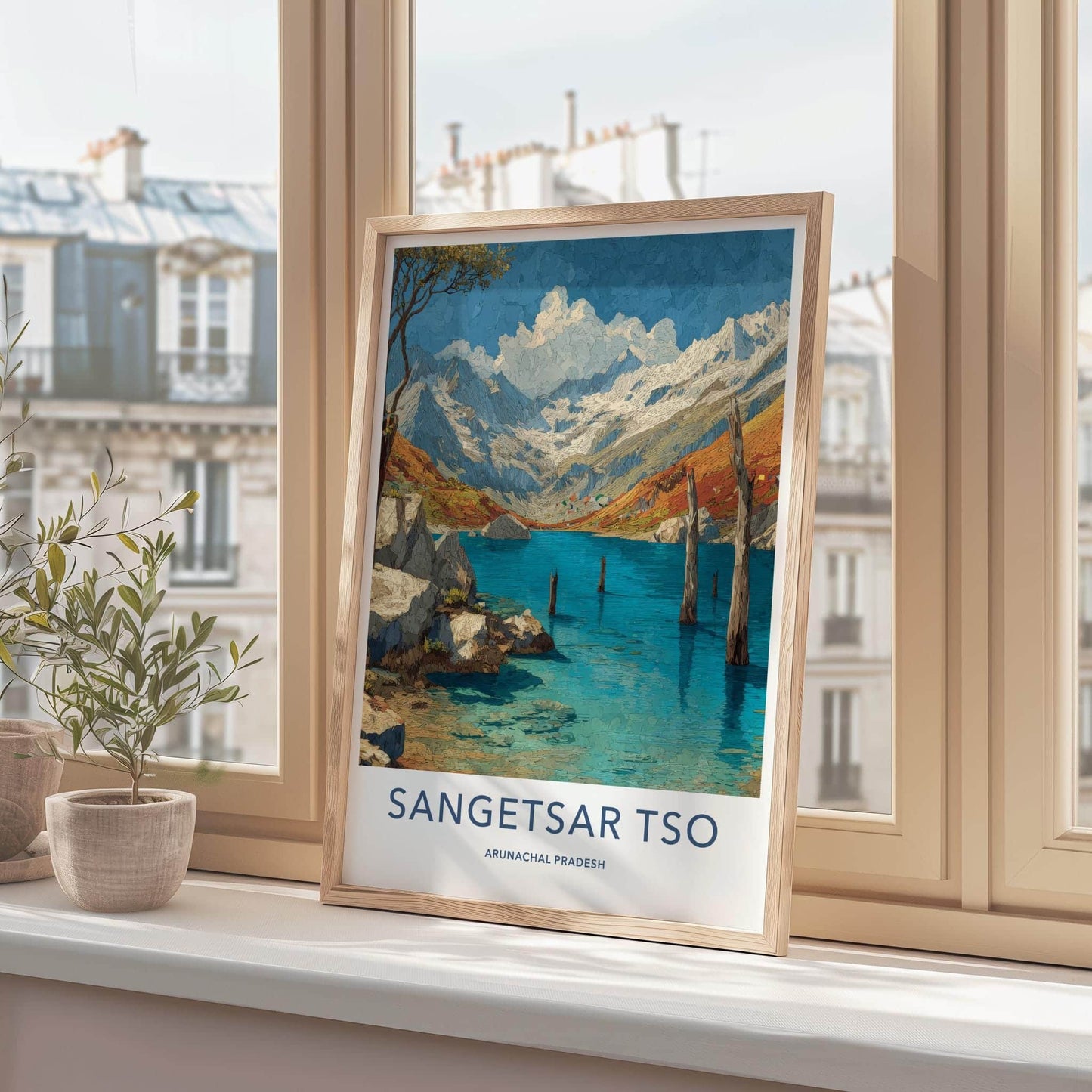 Sangetsar Tso Poster - India Travel Art - Arunachal Pradesh Lake Home Decor