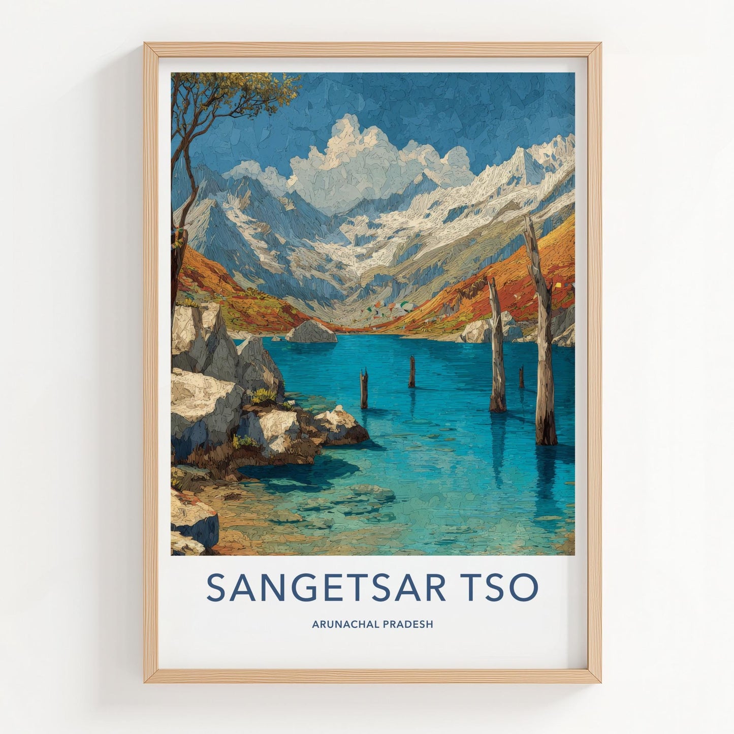Sangetsar Tso Poster - India Travel Art - Arunachal Pradesh Lake Home Decor
