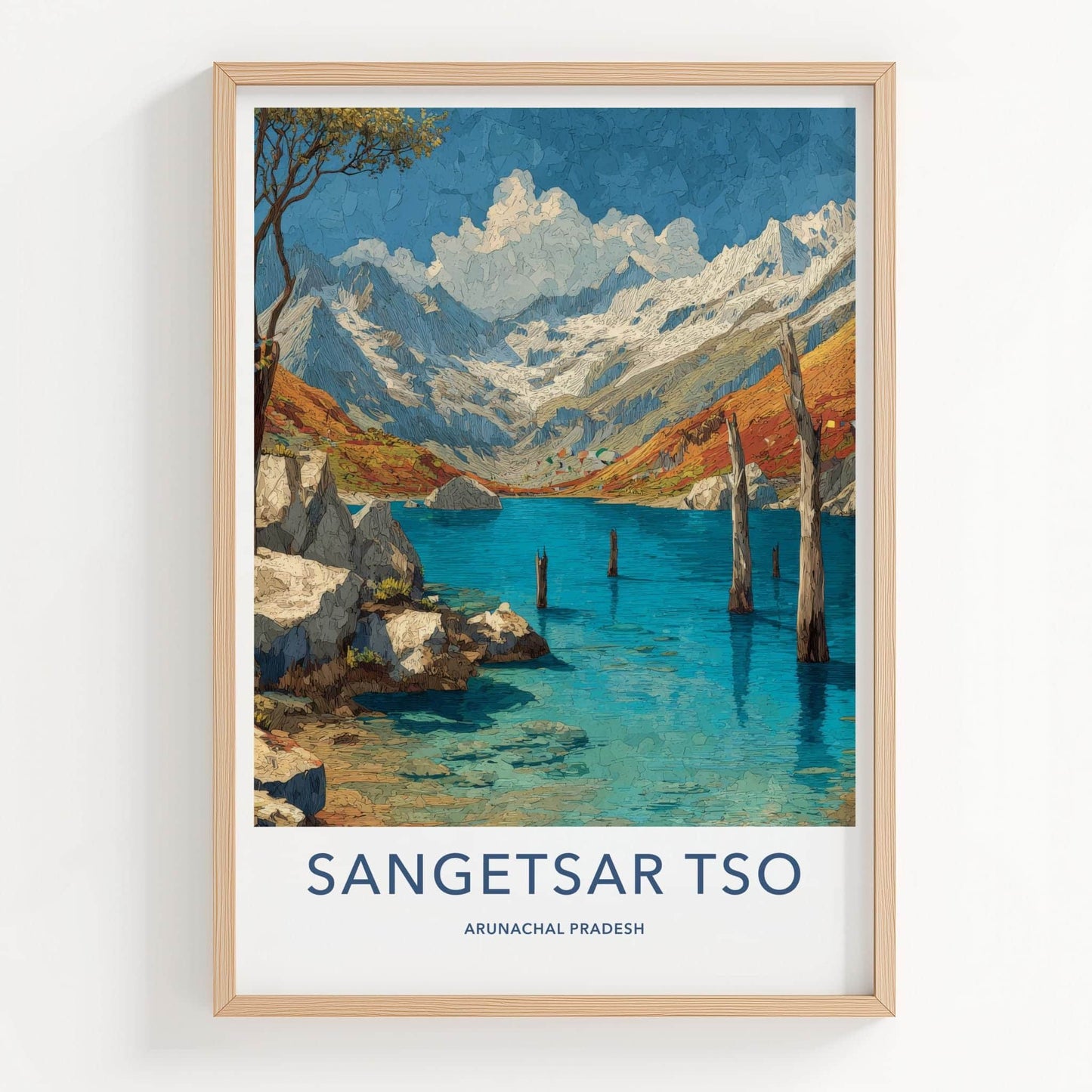 Sangetsar Tso Poster - India Travel Art - Arunachal Pradesh Lake Home Decor