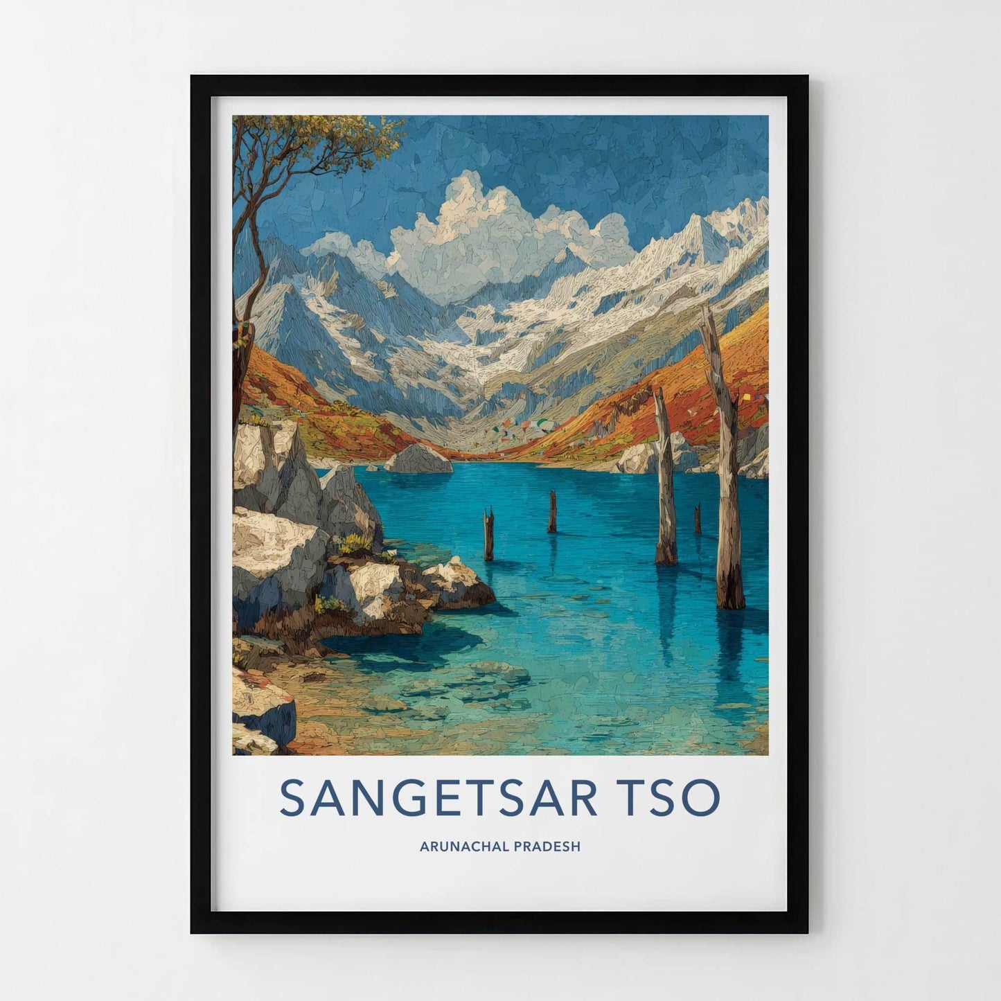 Sangetsar Tso Poster - India Travel Art - Arunachal Pradesh Lake Home Decor