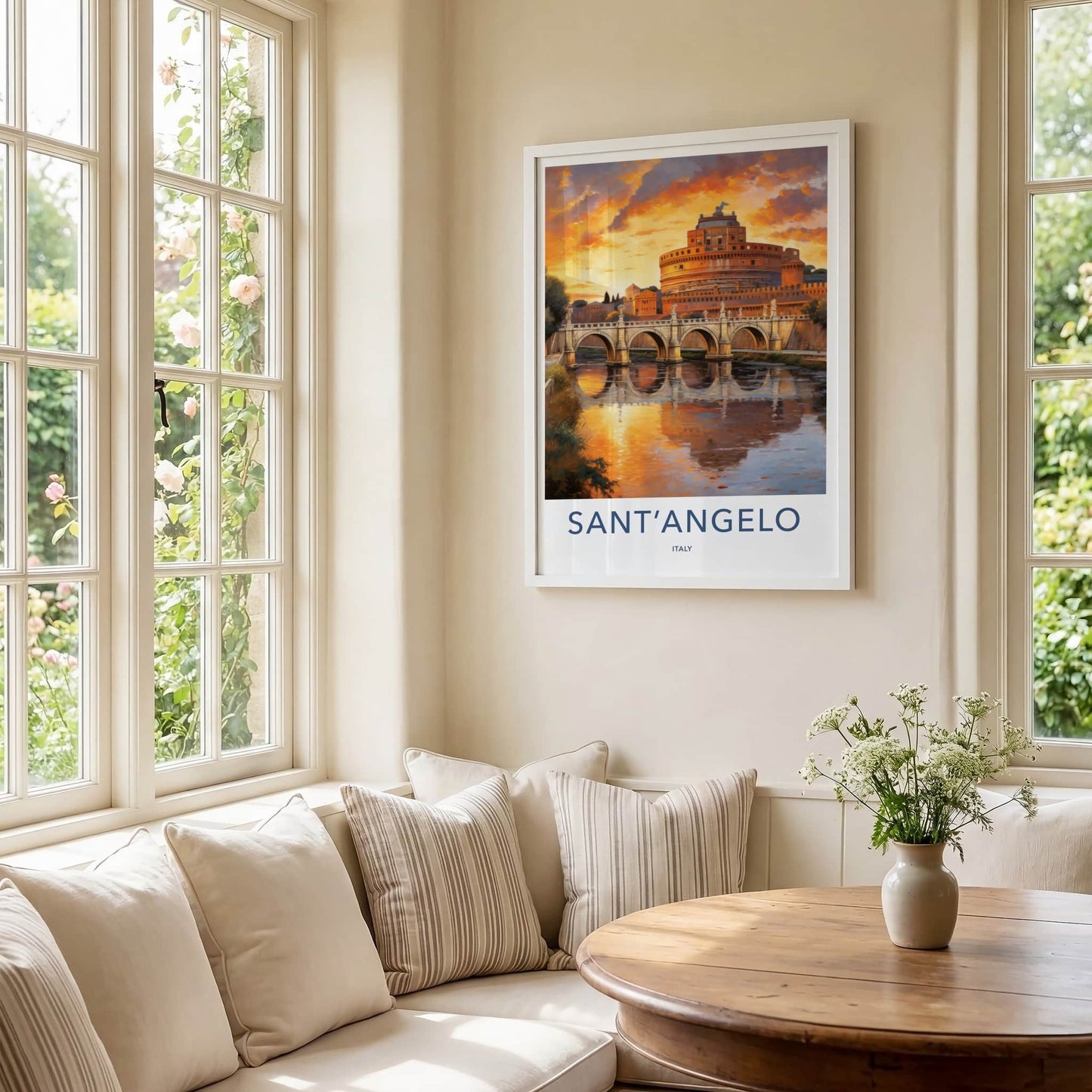 Sant Angelo Poster - Italy Wall Art - Golden Sunset River Home Decor