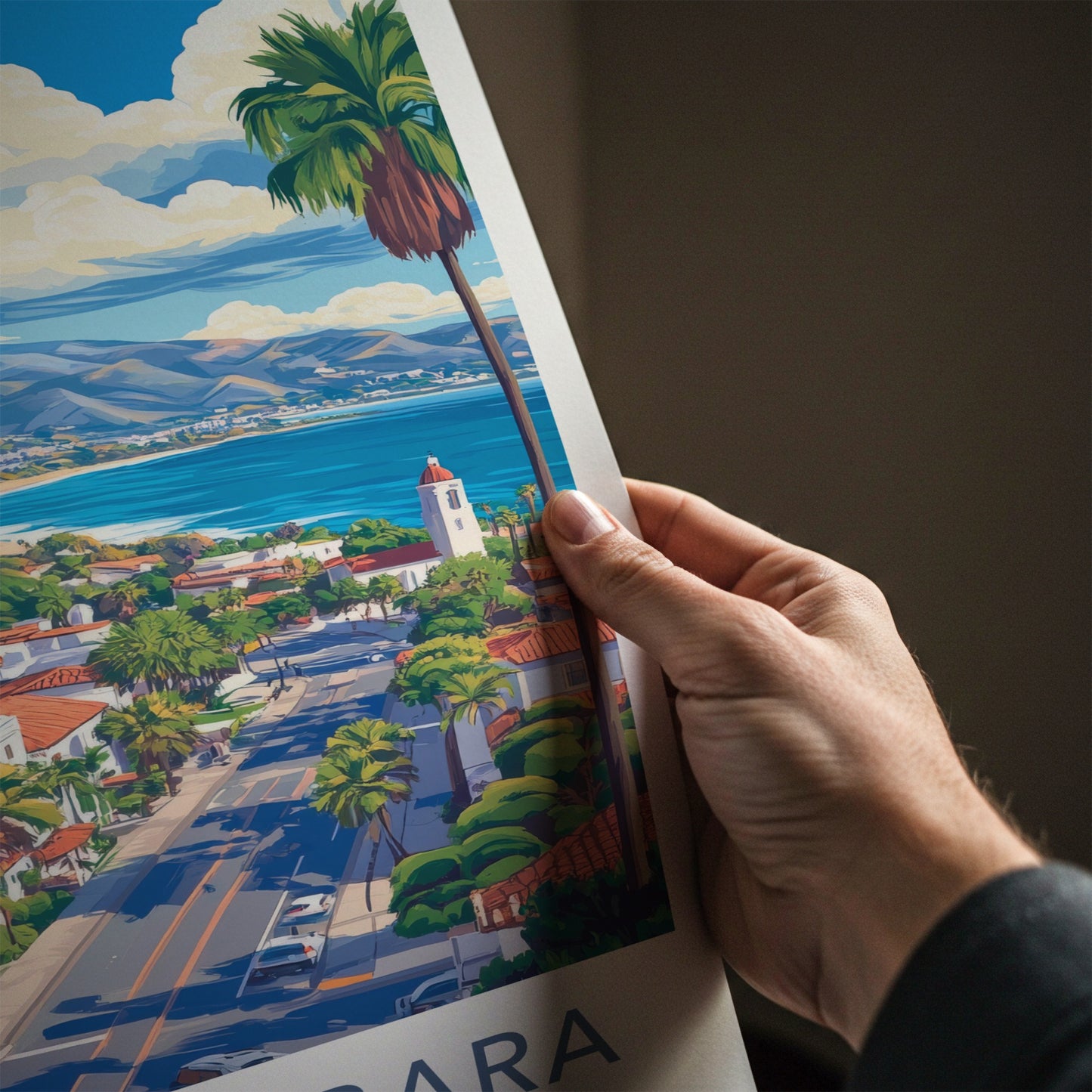 Santa Barbara Poster - California Travel Art - Coastal City View Home Decor