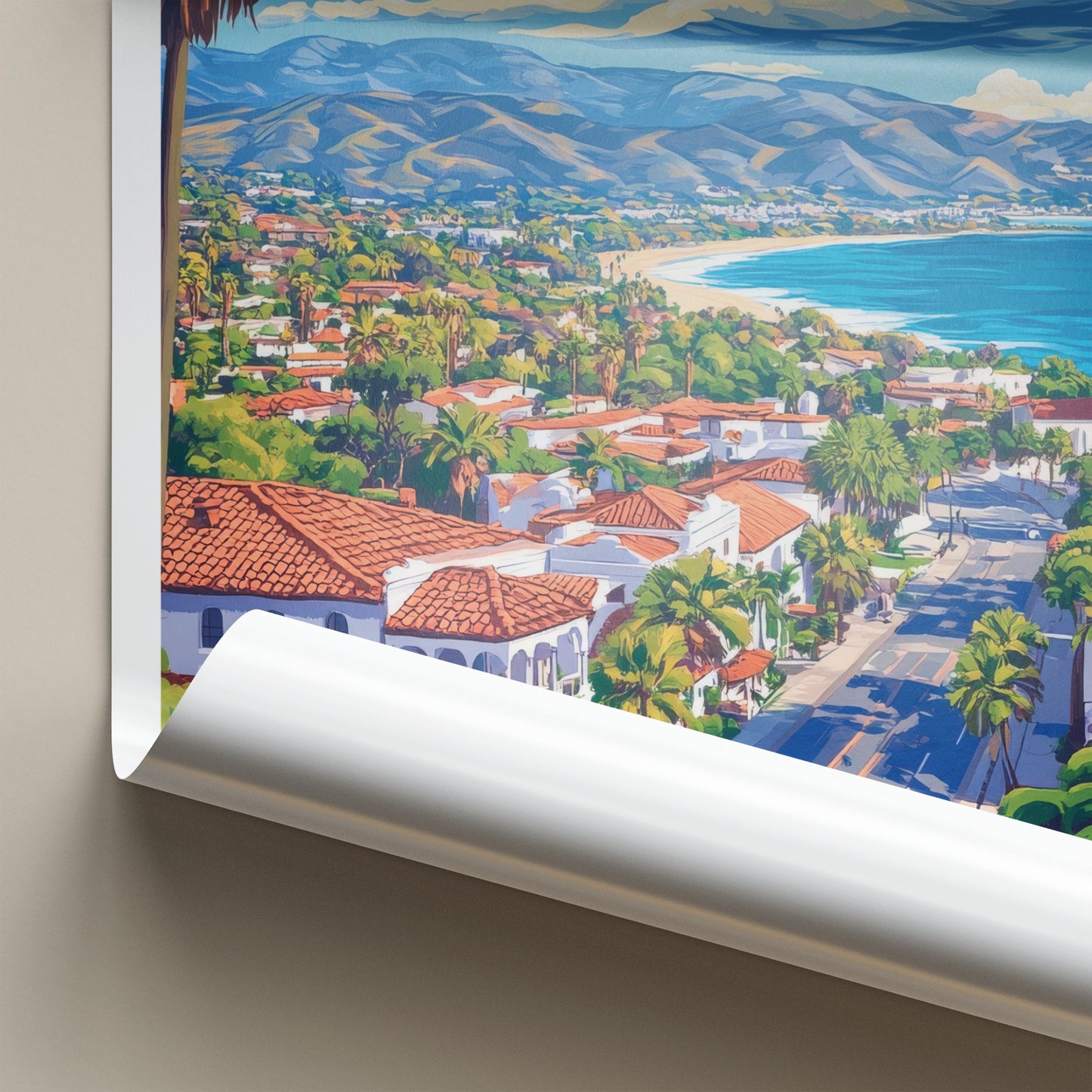 Santa Barbara Poster - California Travel Art - Coastal City View Home Decor