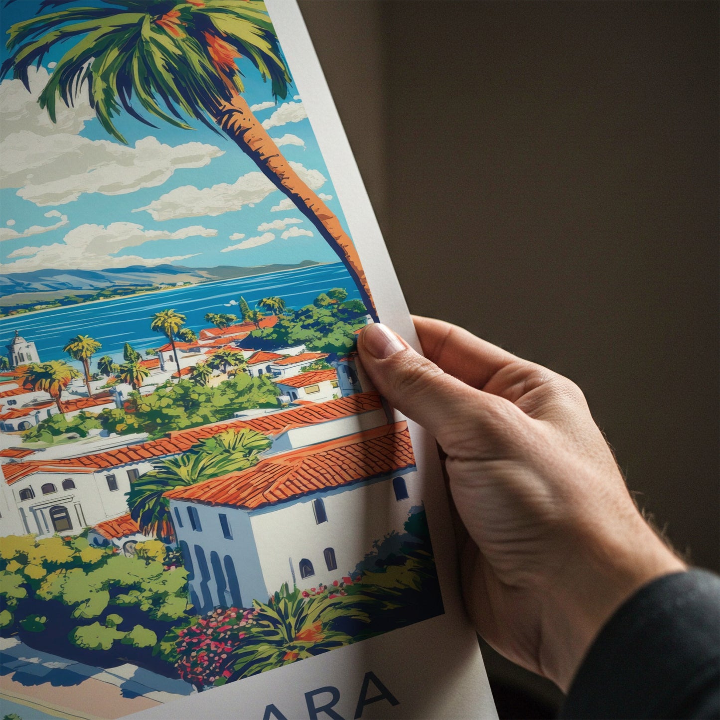 Santa Barbara Poster - California Travel Art - Coastal Cityscape View Home Decor
