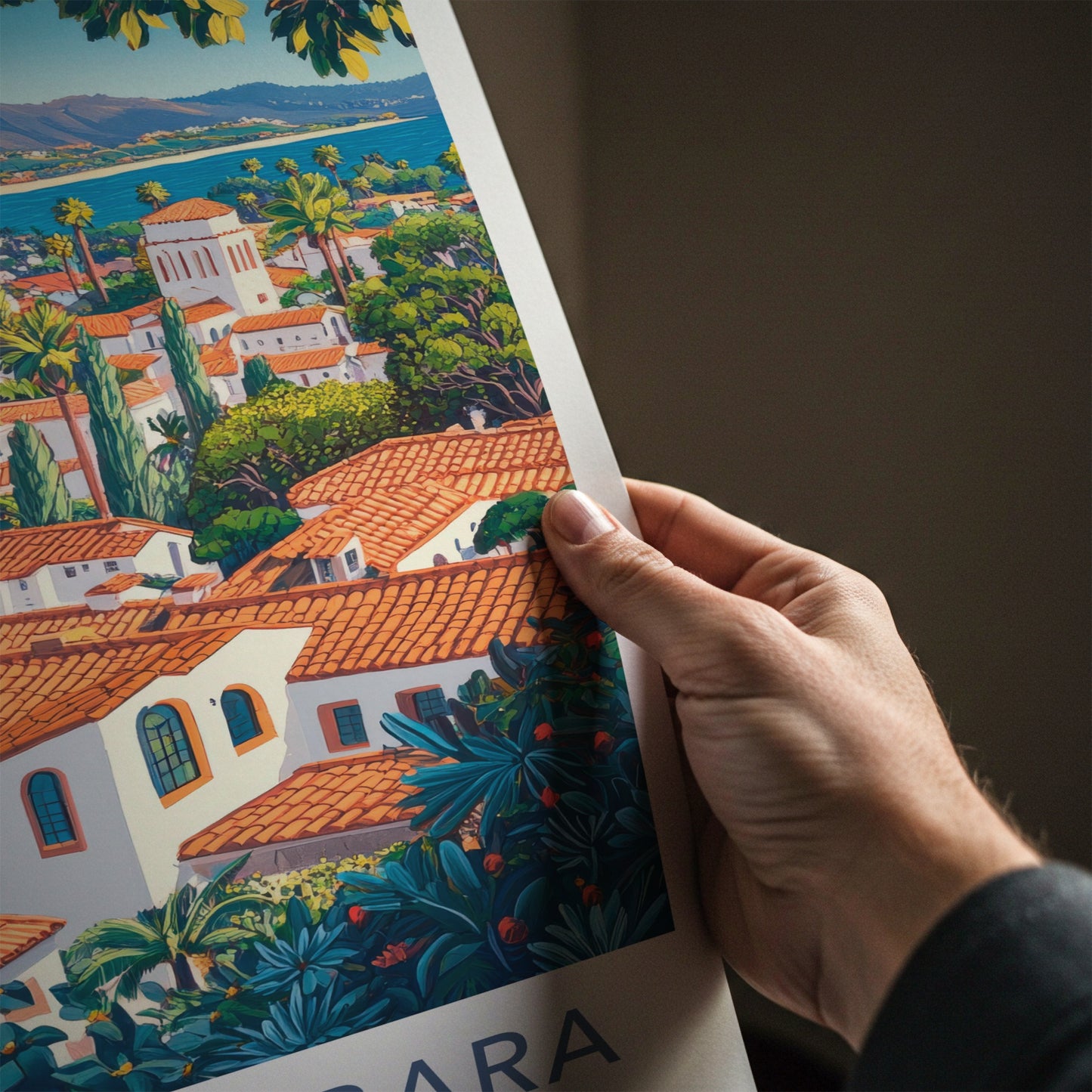 Santa Barbara Poster - California Travel Art - Mediterranean Coastal Vista Home Decor