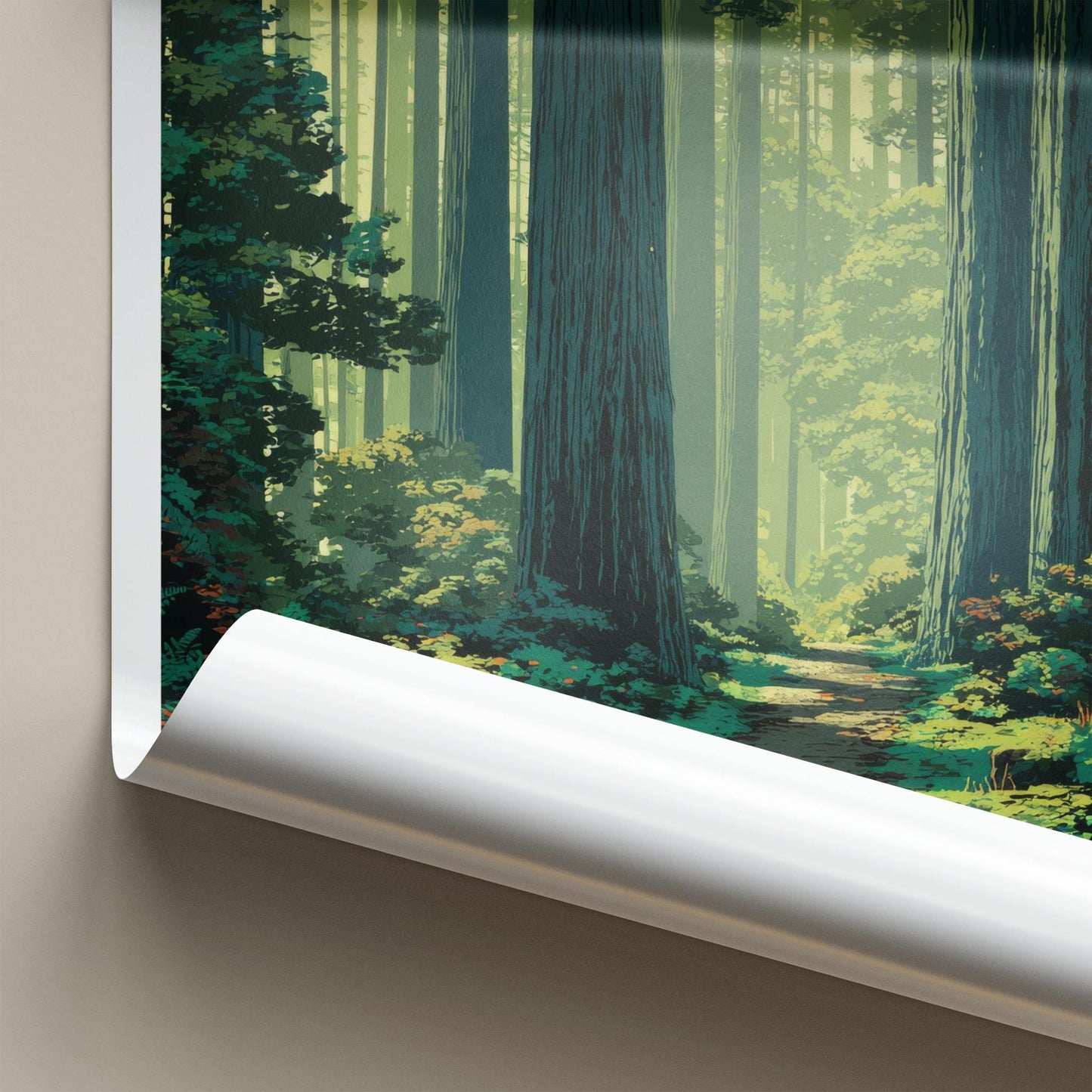 Santa Cruz Poster - California Travel Art - Sun Dappled Path Home Decor
