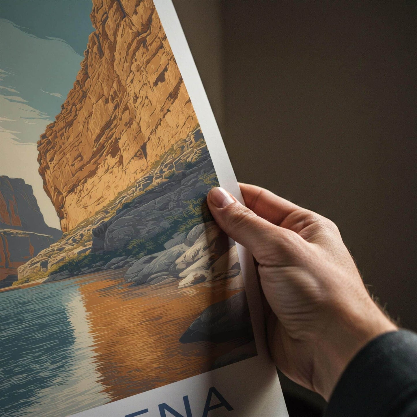 Santa Elena Poster - Texas Travel Art - Canyon River Flow Home Decor