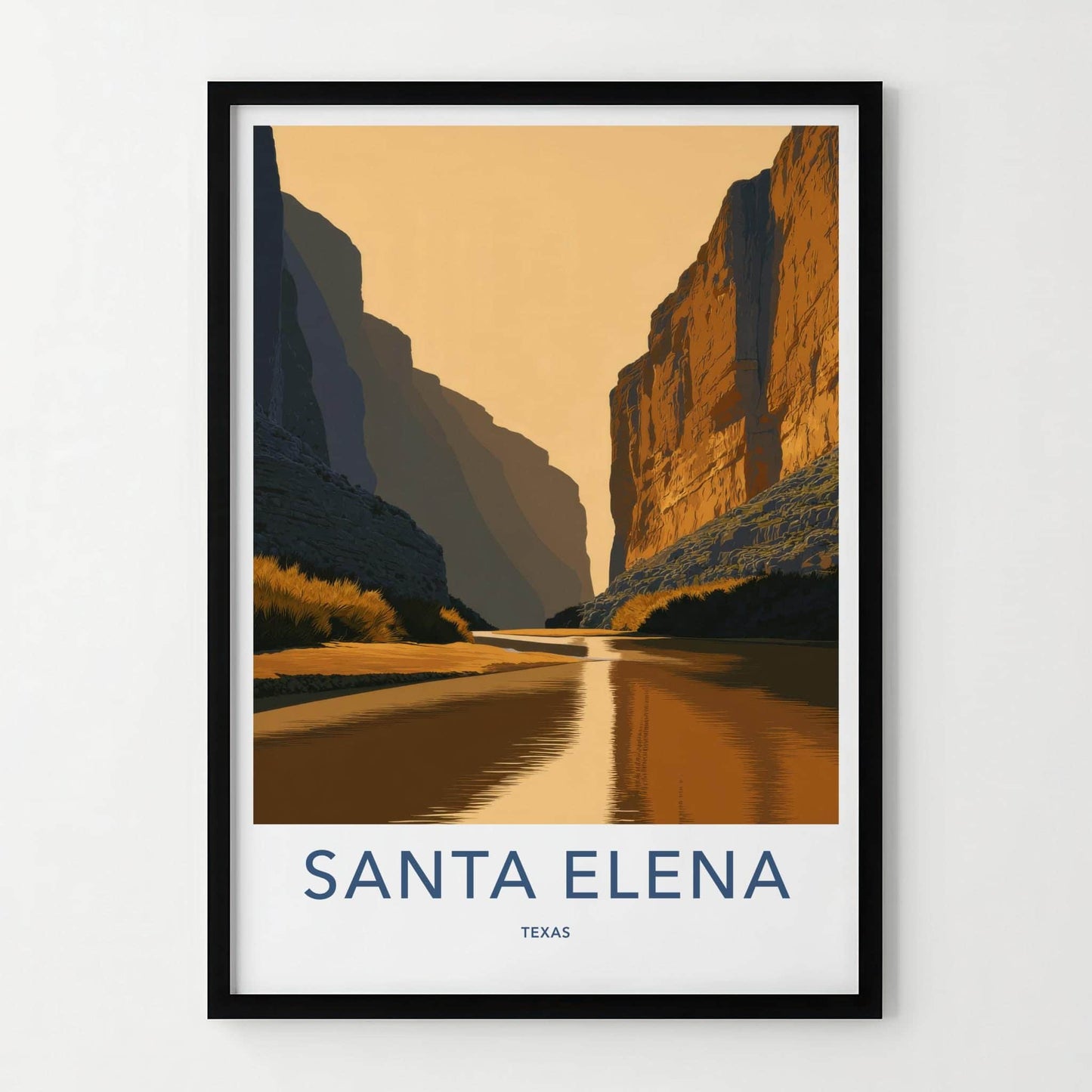 Santa Elena Poster - Texas Travel Art - Golden Canyon River Home Decor