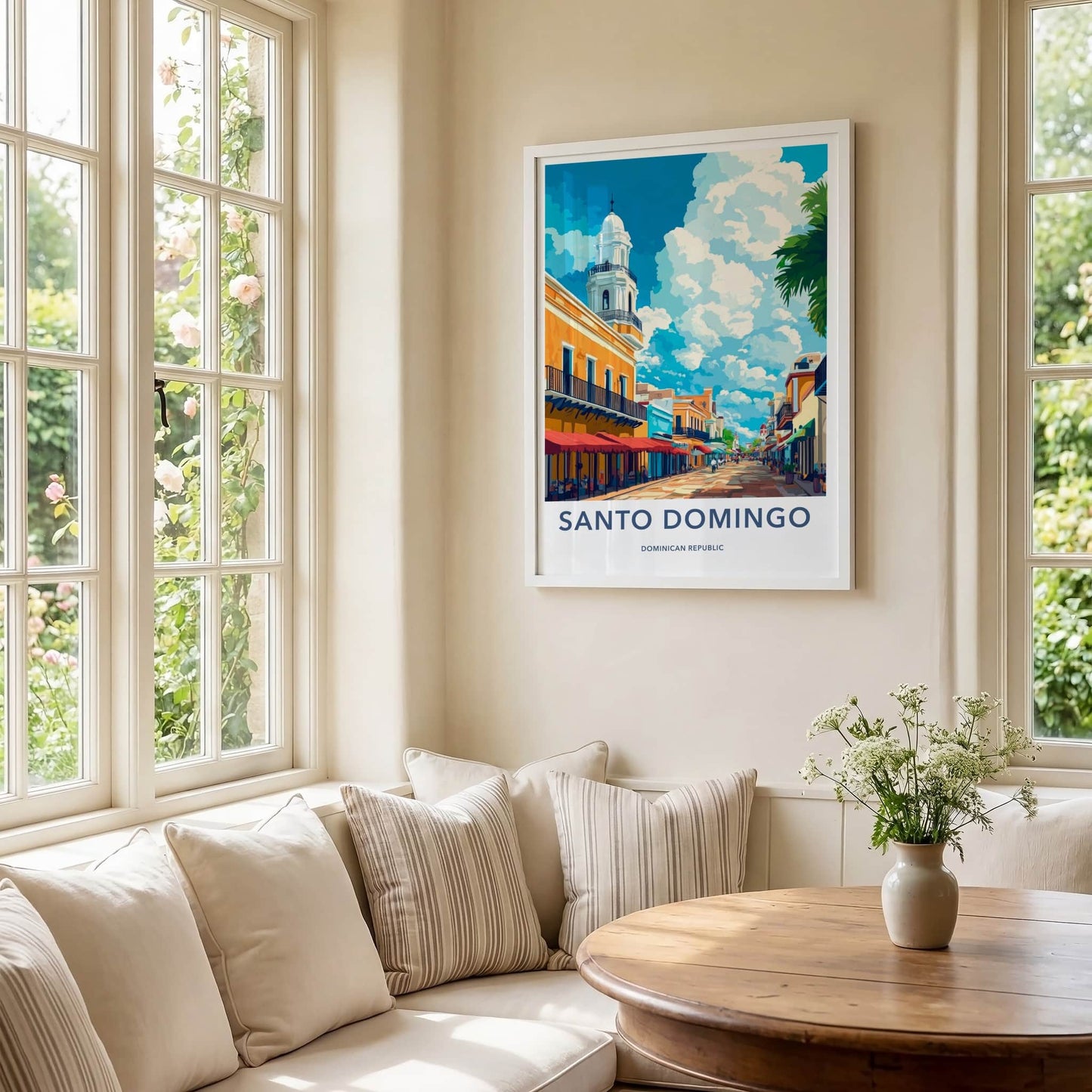 Santo Domingo Poster - Dominican Republic Travel Art - Historic City Street Wall Decor