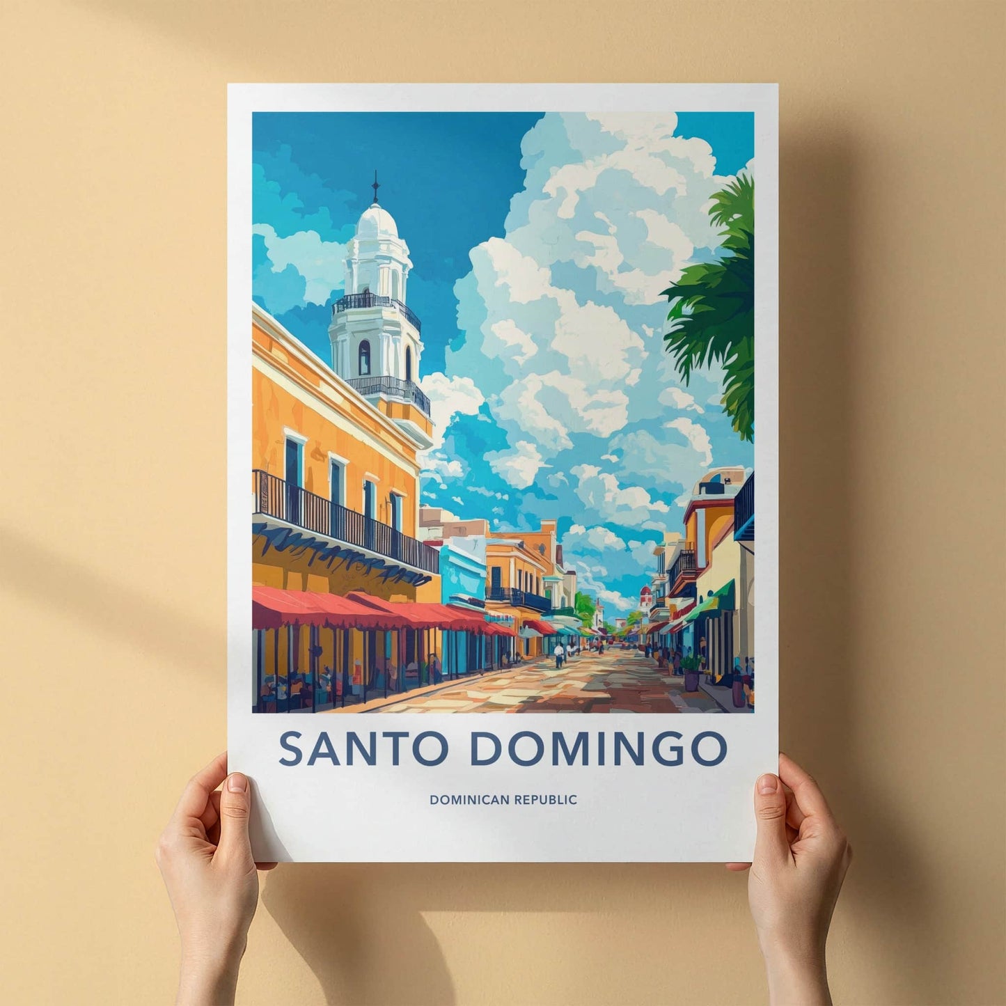 Santo Domingo Poster - Dominican Republic Travel Art - Historic City Street Wall Decor