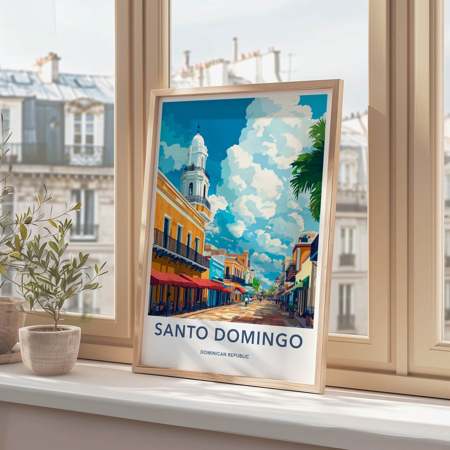 Santo Domingo Poster - Dominican Republic Travel Art - Historic City Street Wall Decor