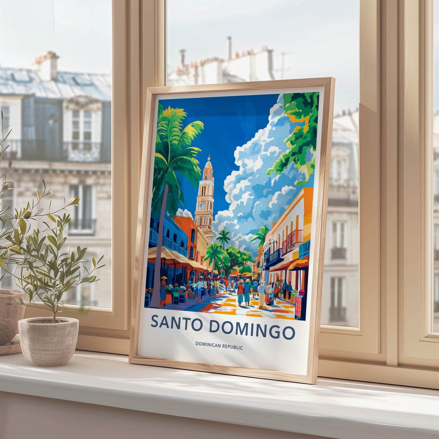 Santo Domingo Poster - Dominican Republic Travel Art - Vibrant City Street Home Decor