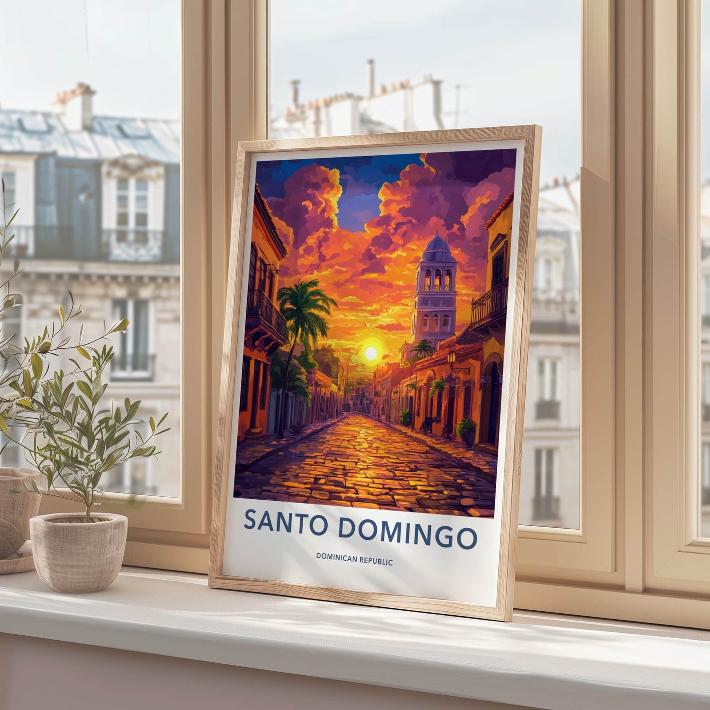 Santo Domingo Poster - Dominican Republic Travel Art - Vibrant City Sunset Home Decor