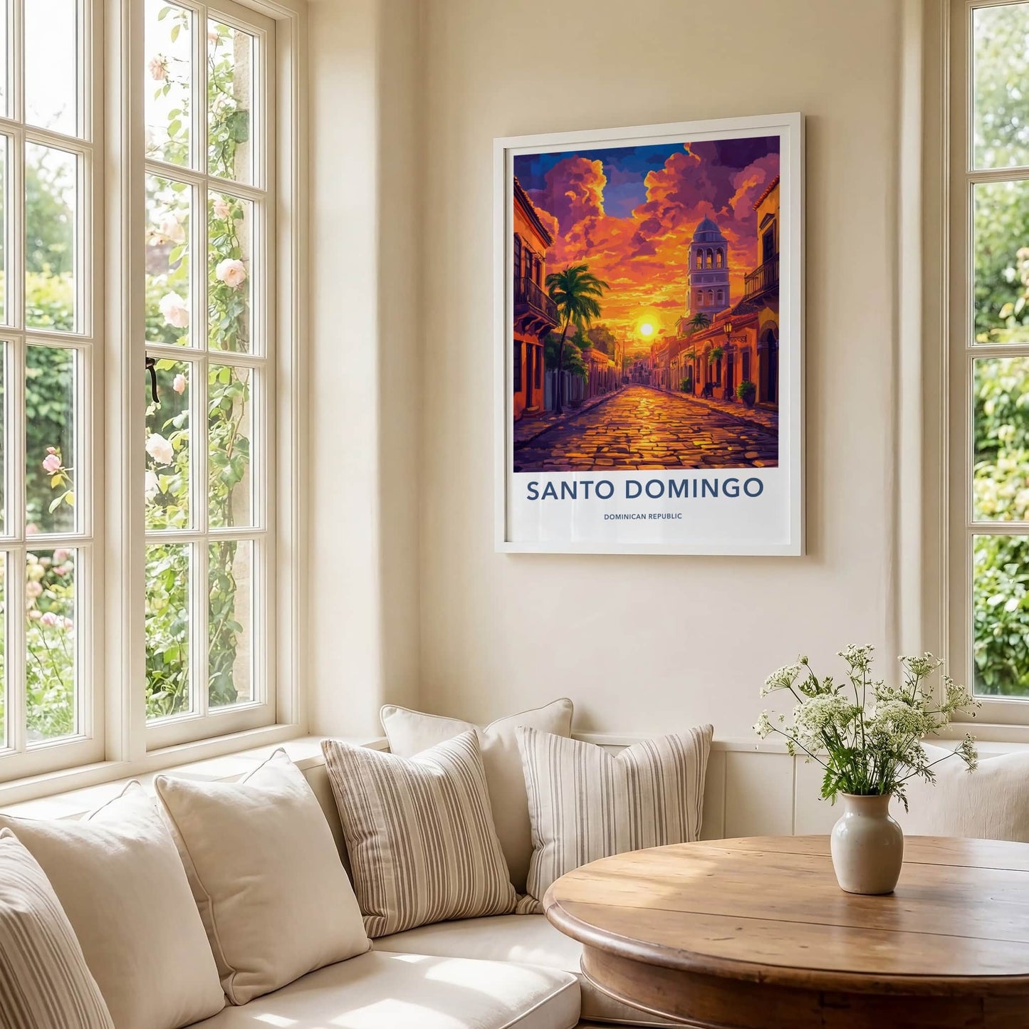 Santo Domingo Poster - Dominican Republic Travel Art - Vibrant City Sunset Home Decor