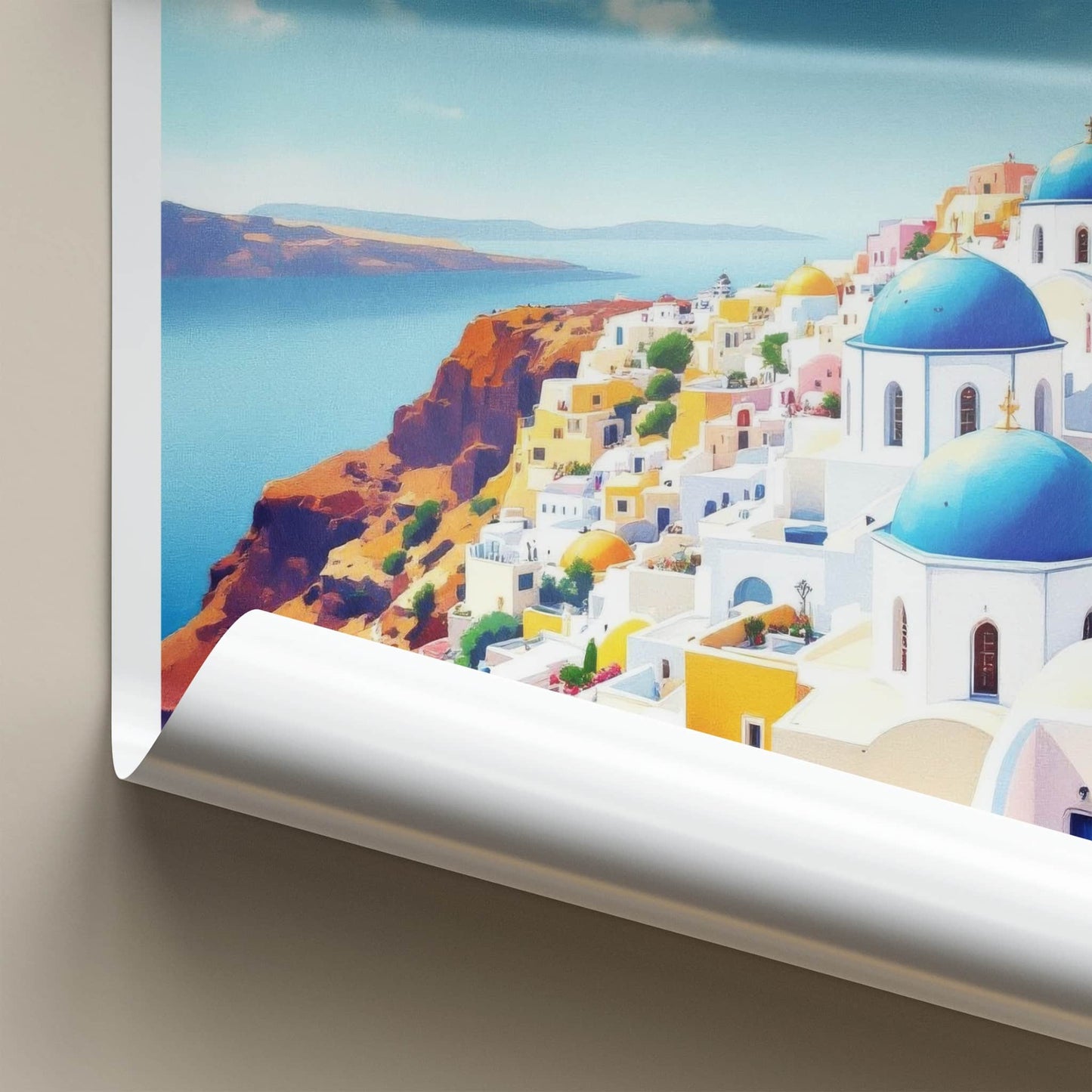 Santorini Poster - Greece Travel Art - Mediterranean Coast Home Decor
