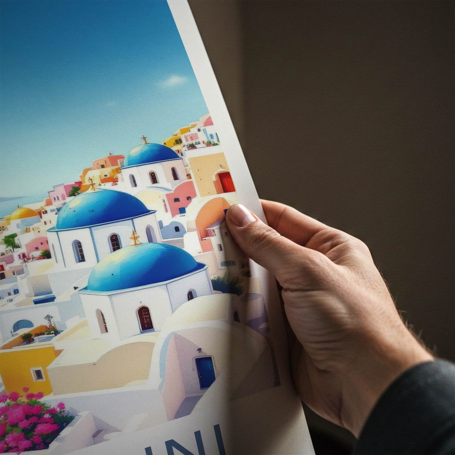 Santorini Poster - Greece Travel Art - Mediterranean Coast Home Decor