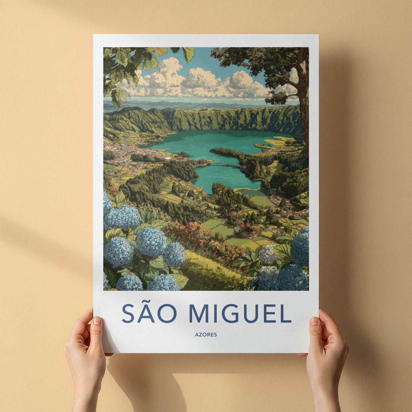 Sao Miguel Poster - Portugal Wall Art - Emerald Lake Village Home Decor