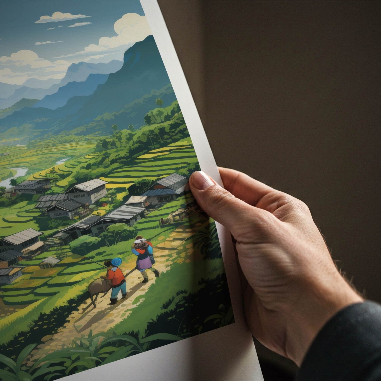 Sapa Poster - Vietnam Framed Print - Vietnamese Mountain Village Lounge Decor