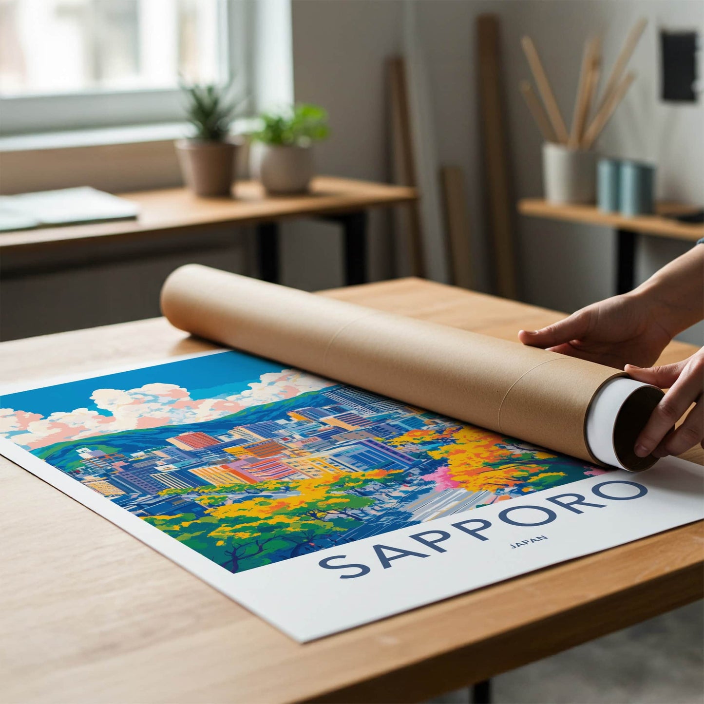 Sapporo Poster - Japan Travel Art - Vibrant City Skyline Home Decor